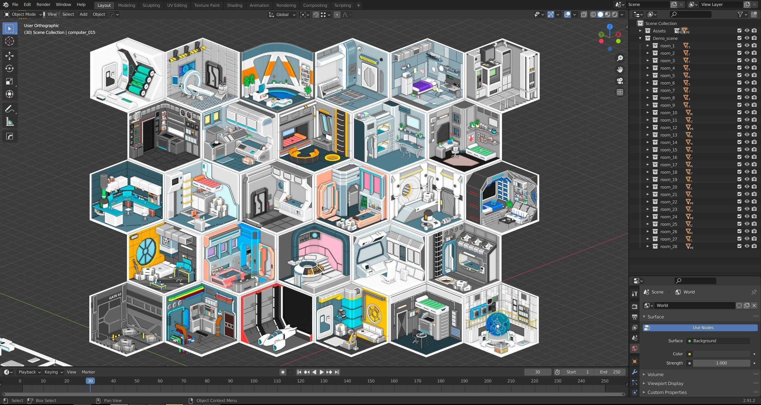 Sci-Fi Rooms Low-poly 3D model_42