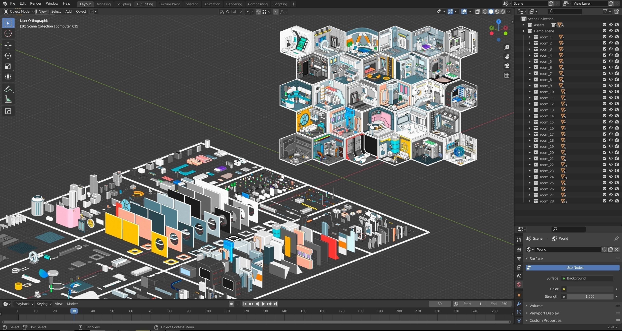 Sci-Fi Rooms Low-poly 3D model_41
