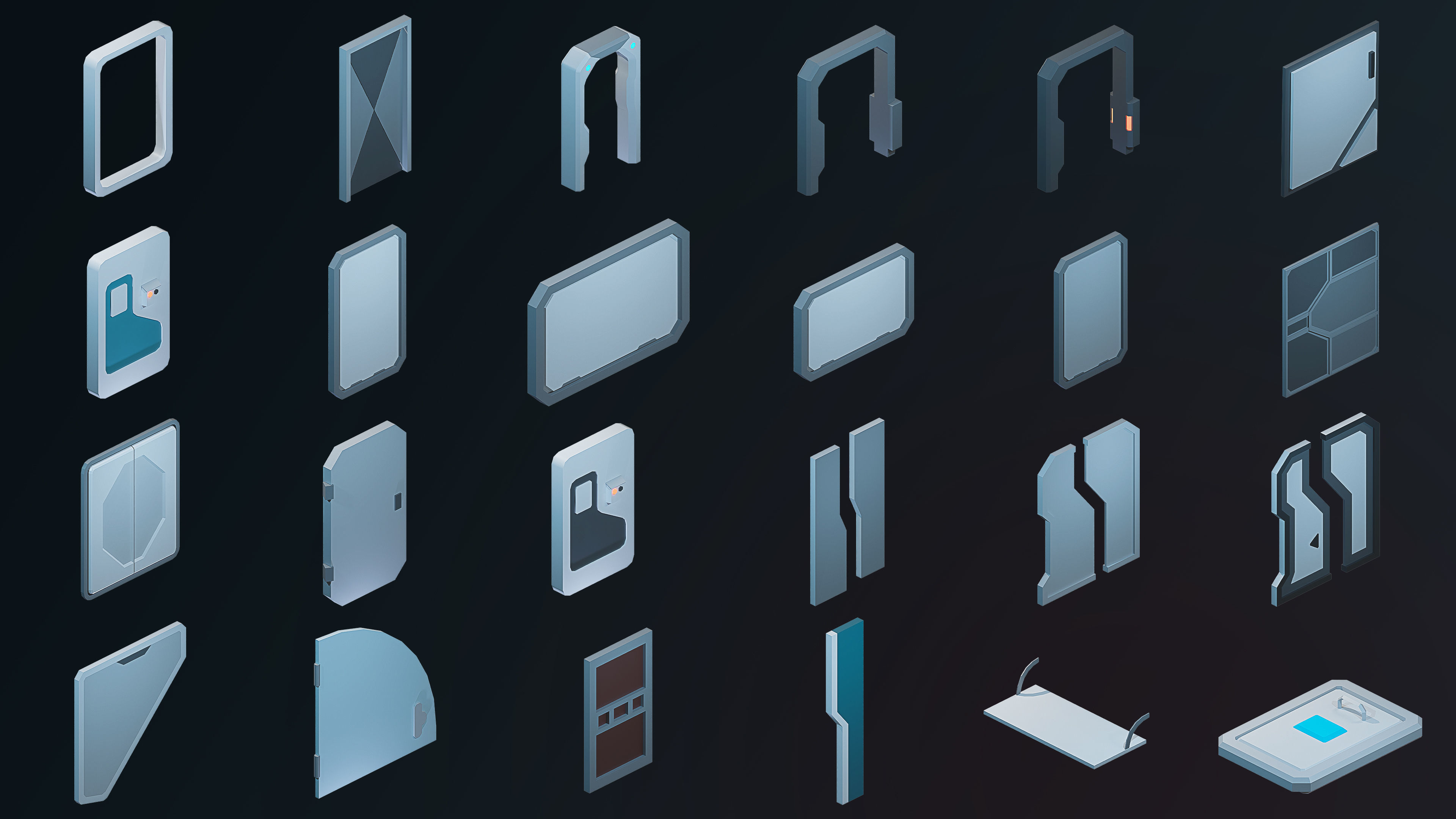 Sci-Fi Rooms Low-poly 3D model_18