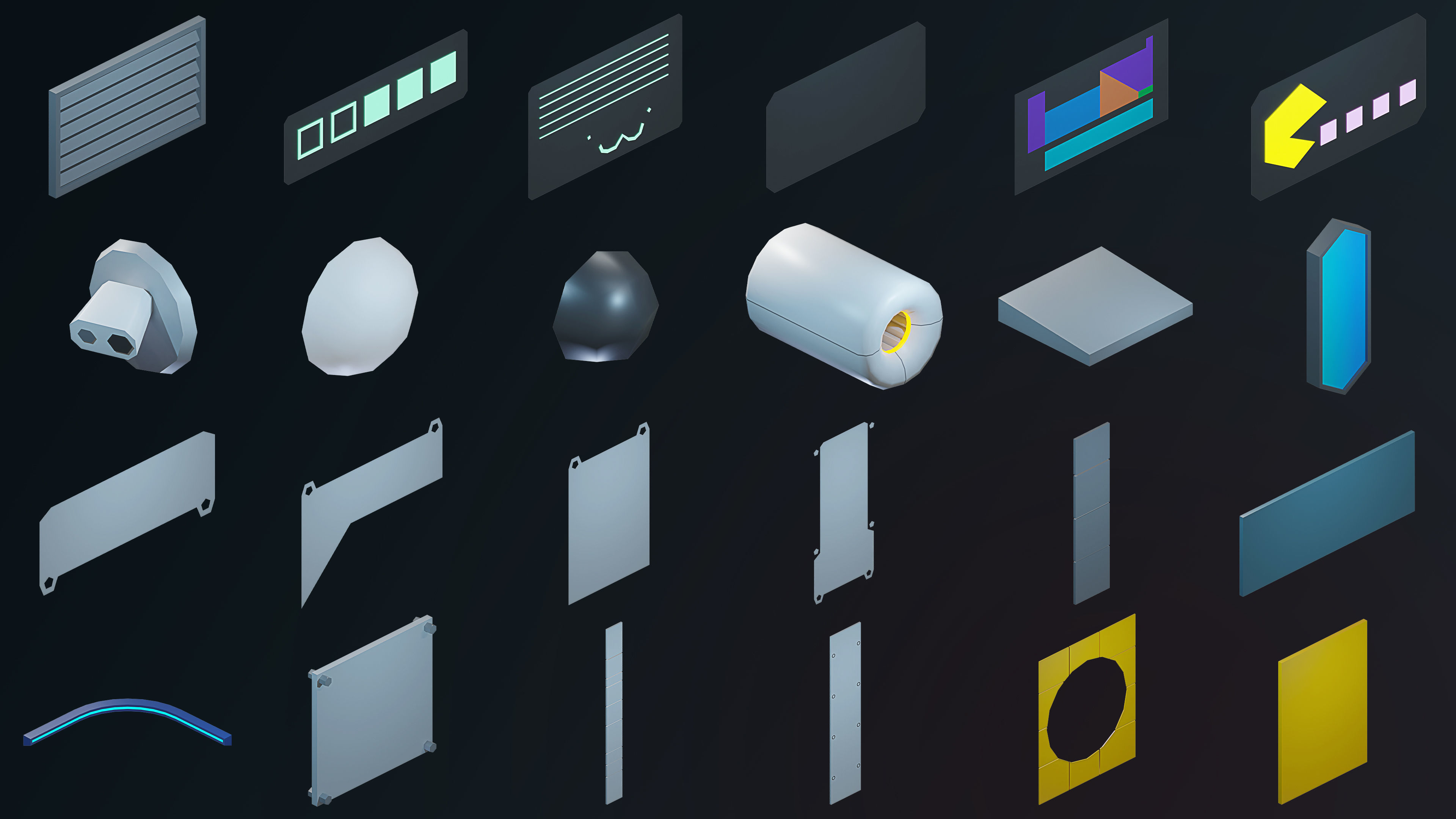 Sci-Fi Rooms Low-poly 3D model_29