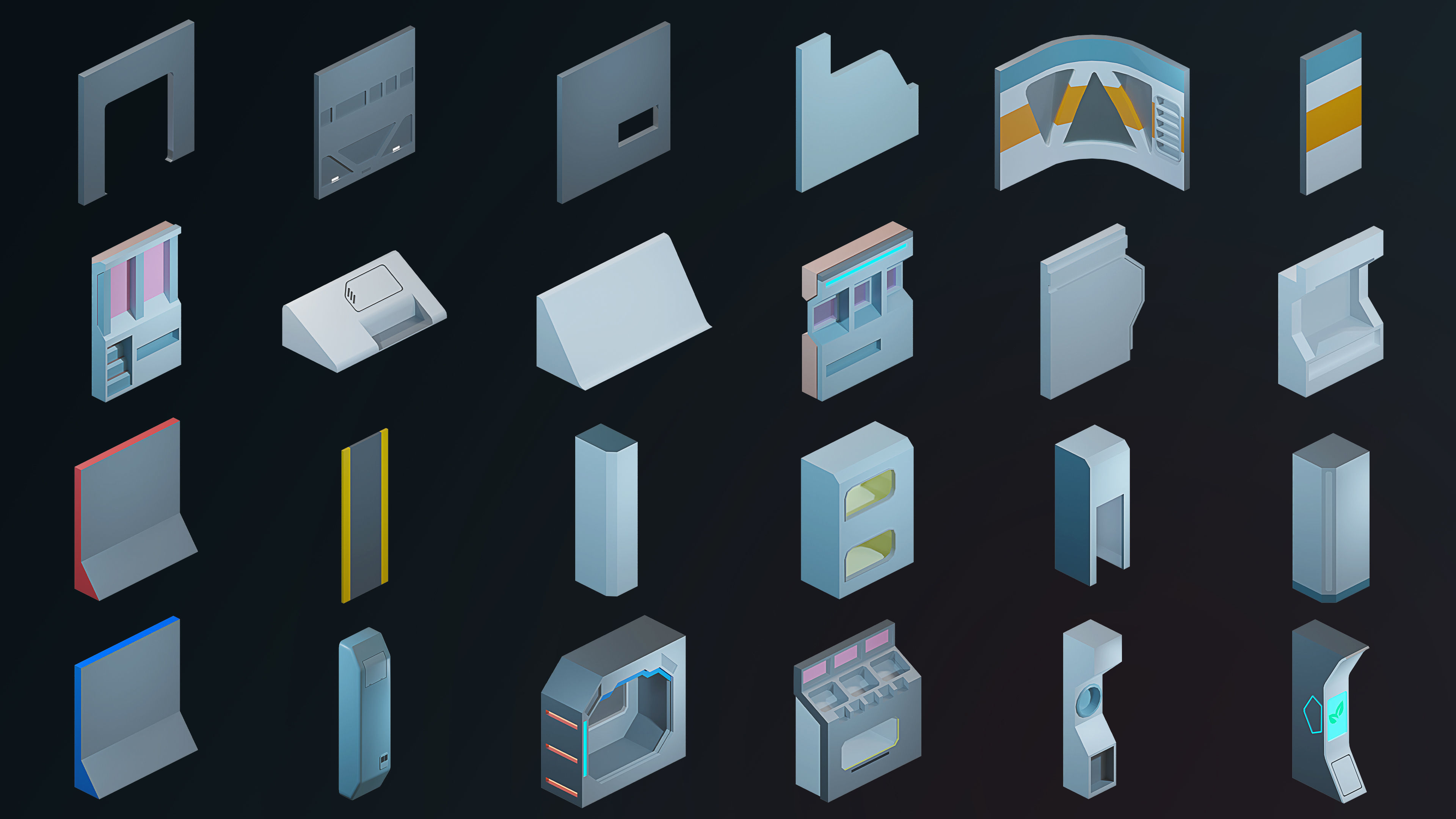 Sci-Fi Rooms Low-poly 3D model_22