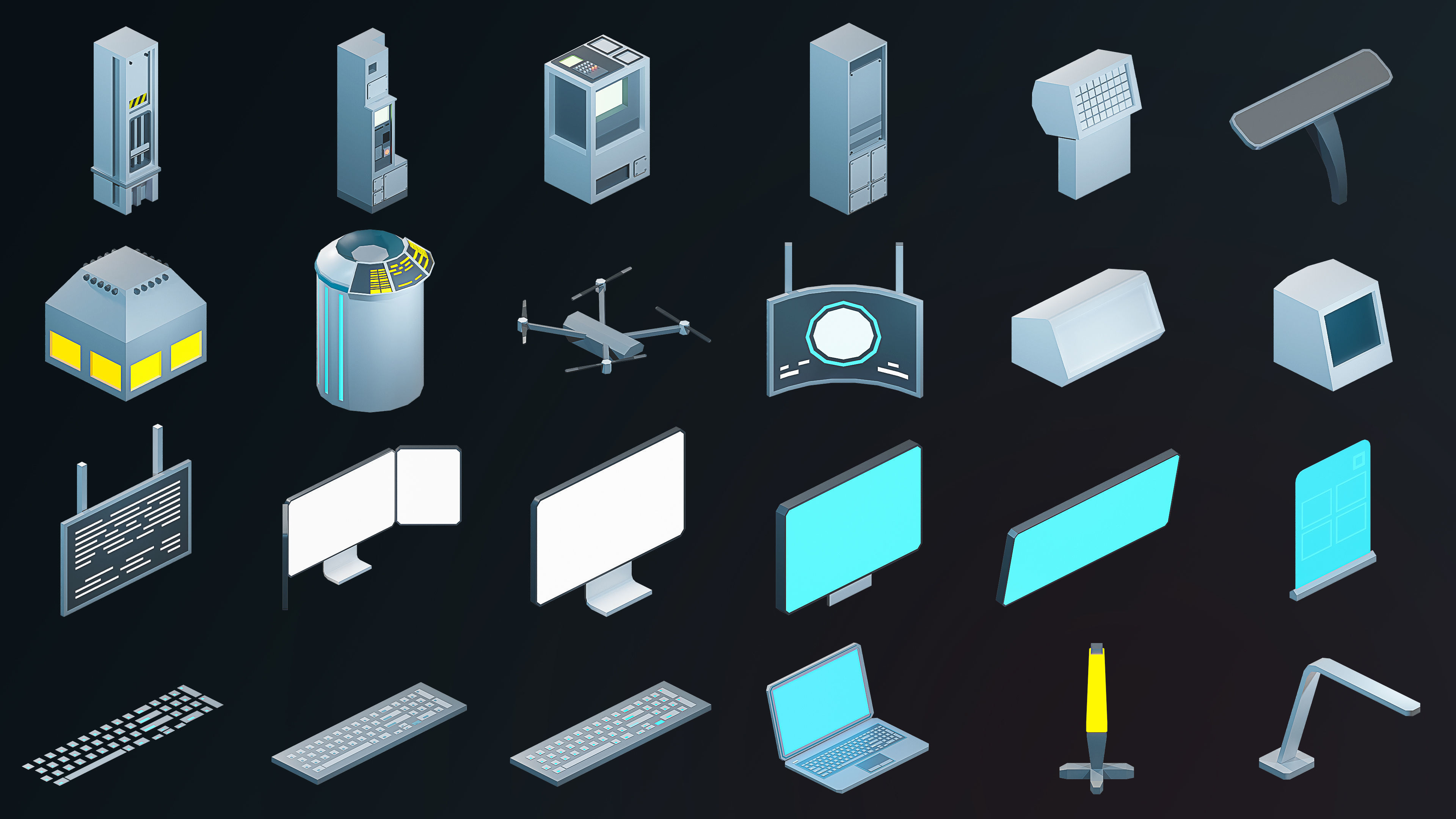 Sci-Fi Rooms Low-poly 3D model_20