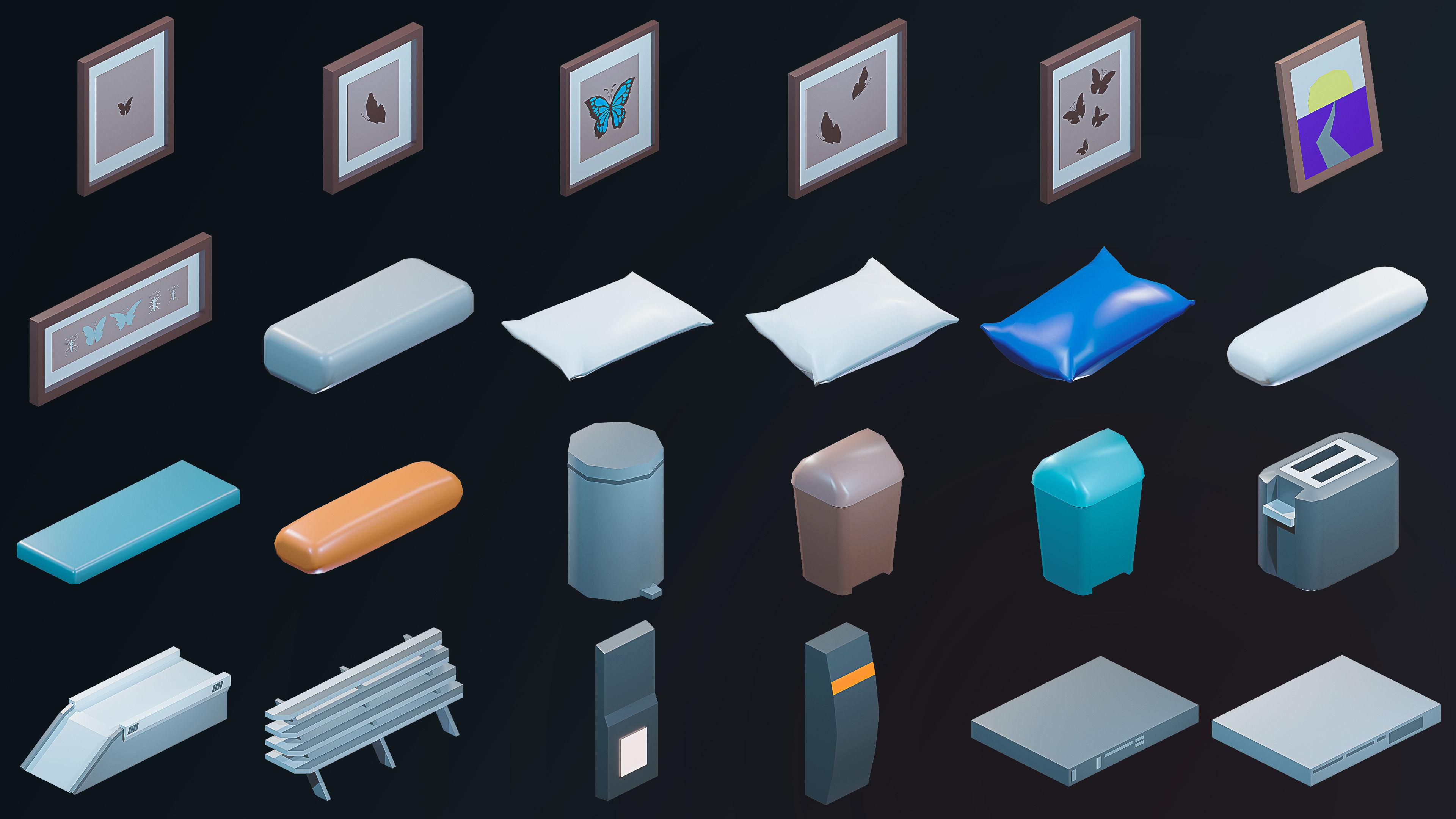 Sci-Fi Rooms Low-poly 3D model_37