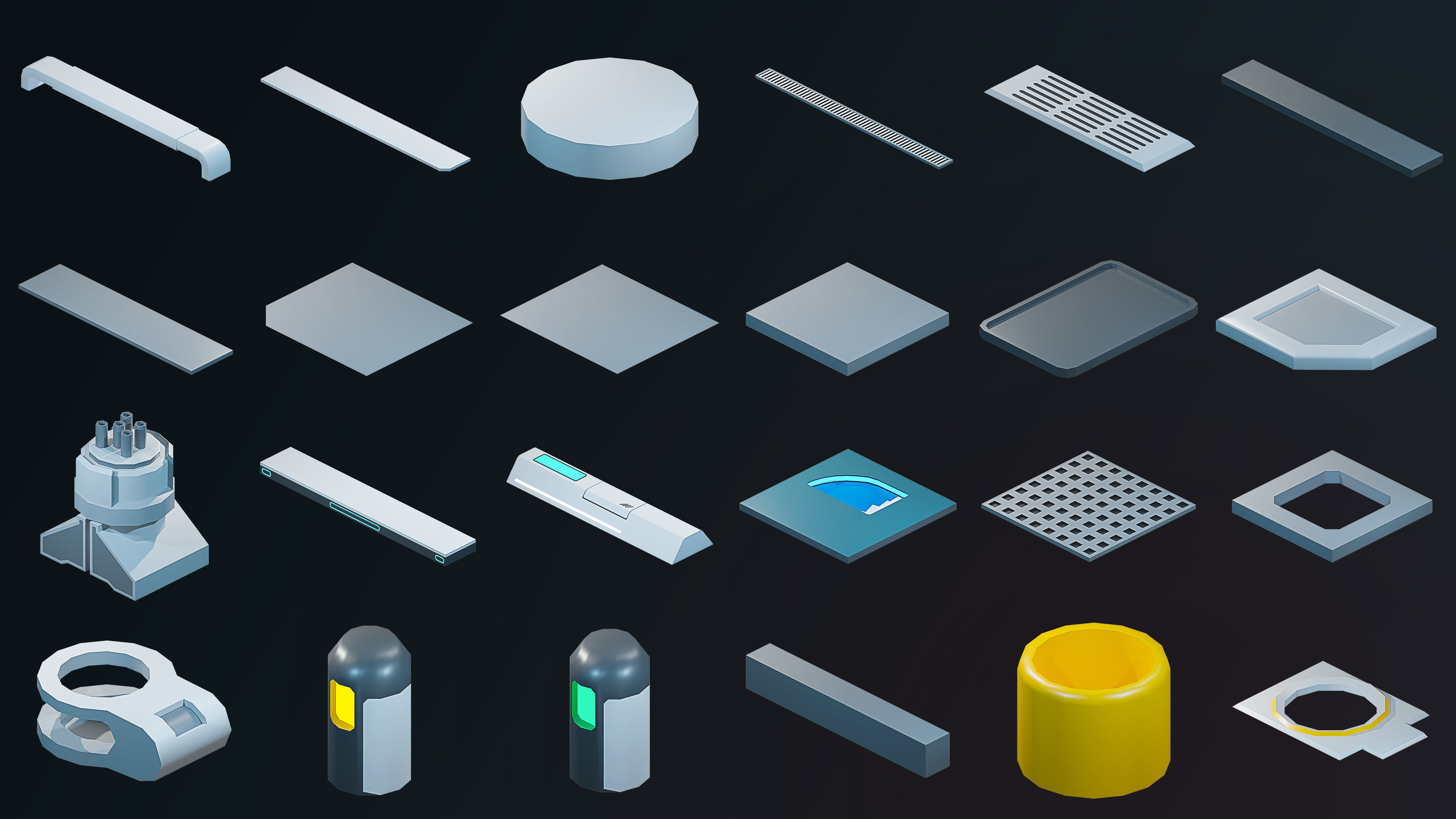 Sci-Fi Rooms Low-poly 3D model_34