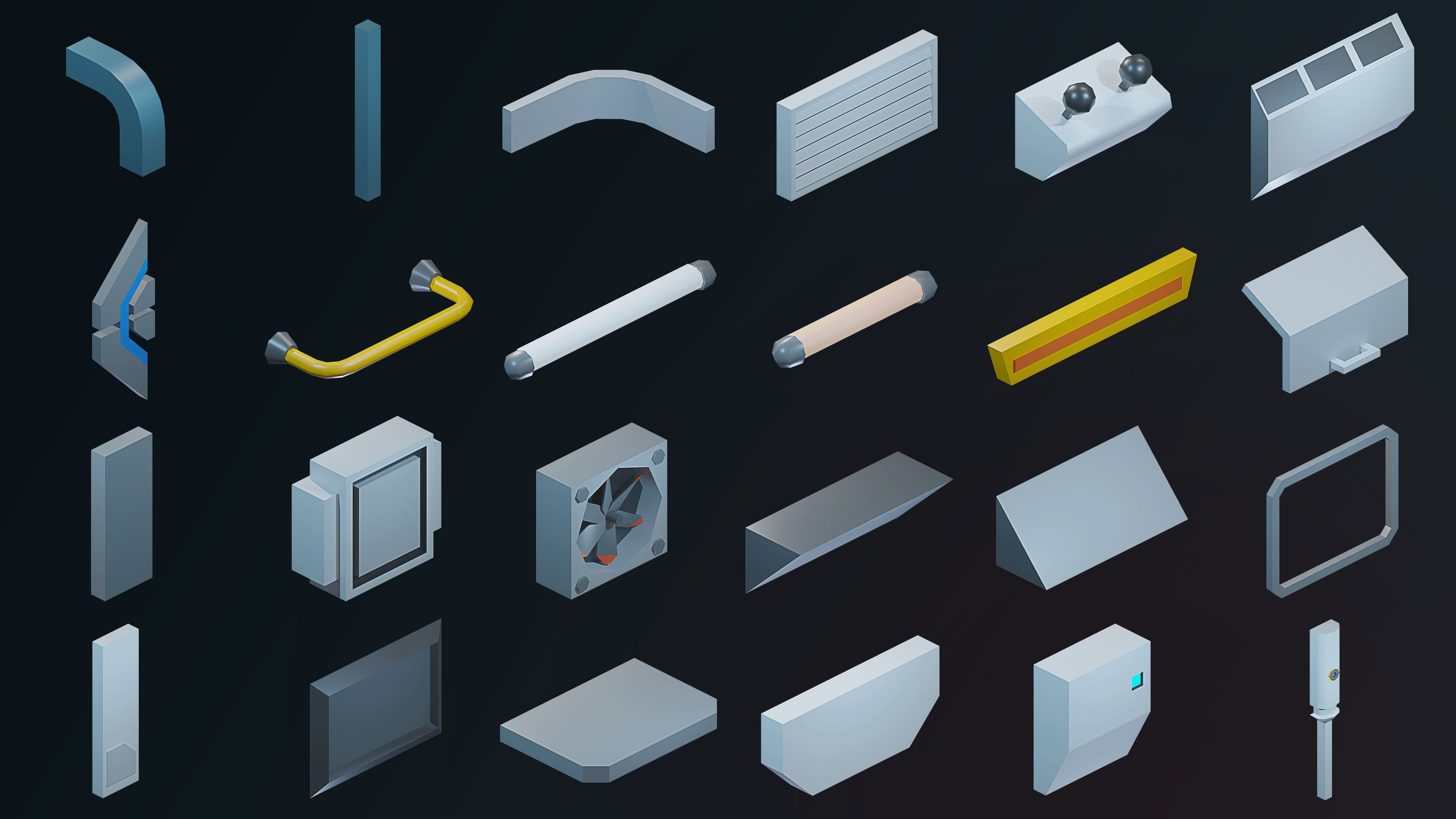 Sci-Fi Rooms Low-poly 3D model_32