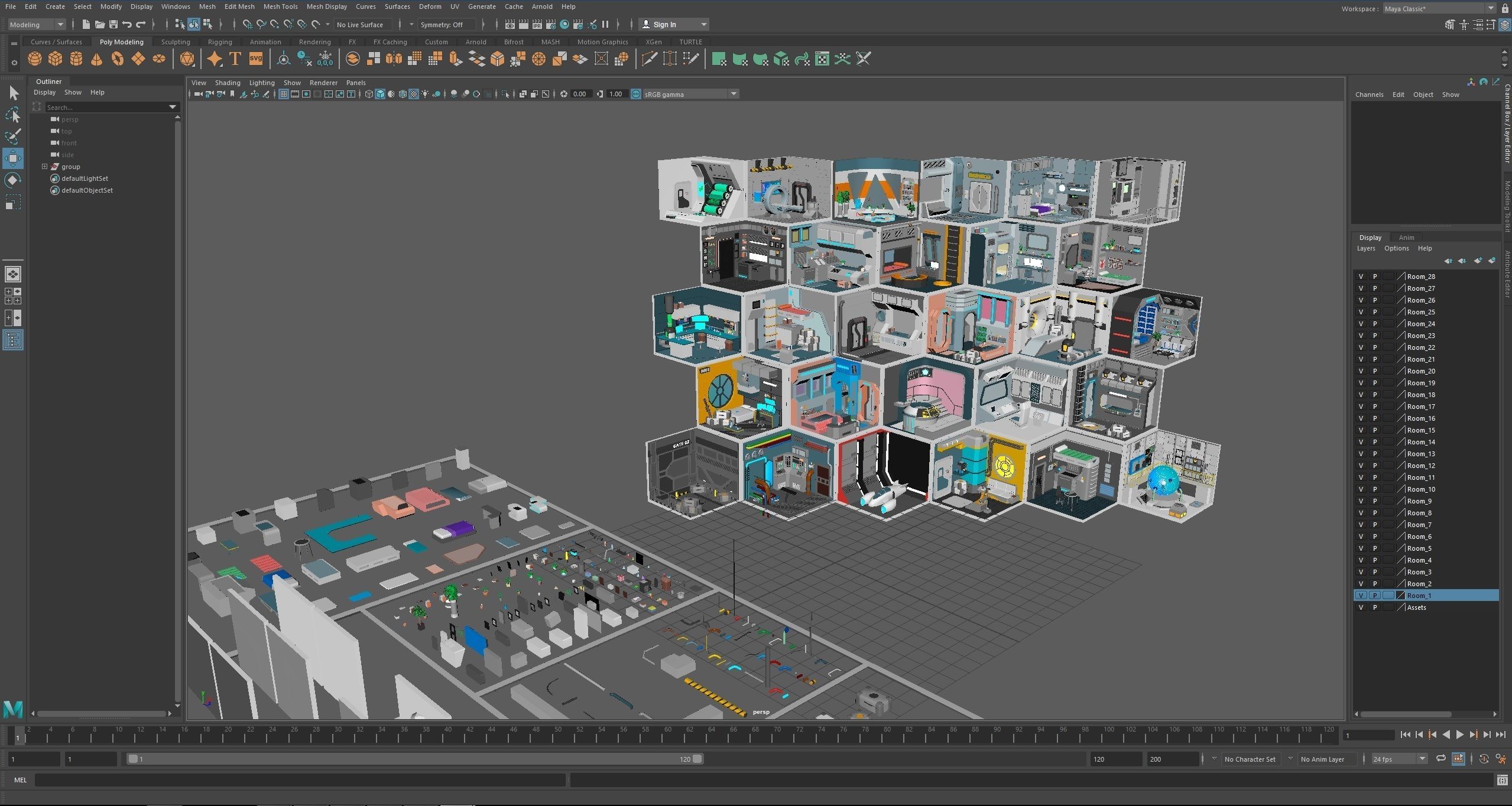 Sci-Fi Rooms Low-poly 3D model_47