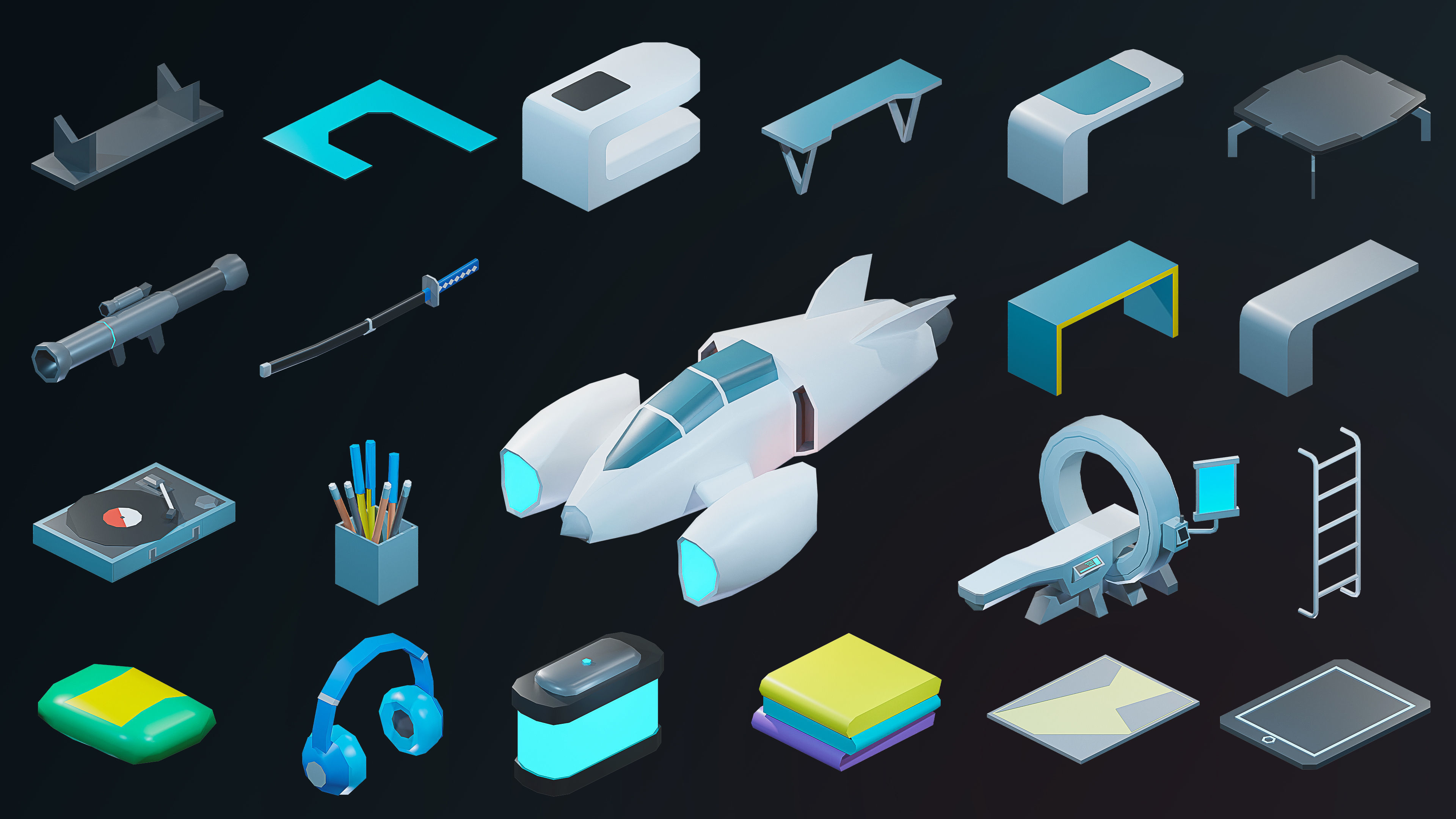 Sci-Fi Rooms Low-poly 3D model_19