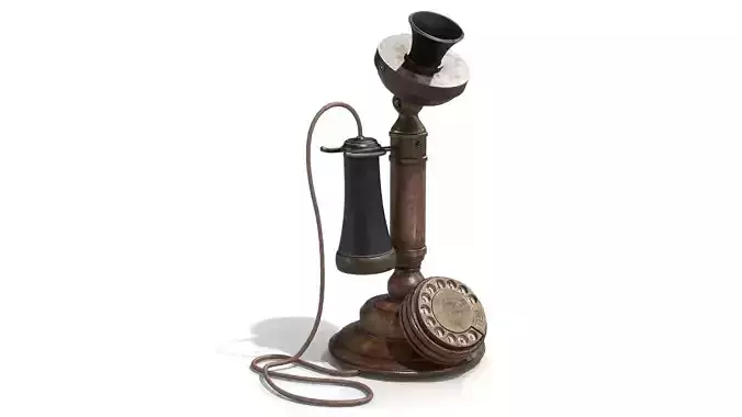 American Bell Candlestick Telephone Low-poly 3D model