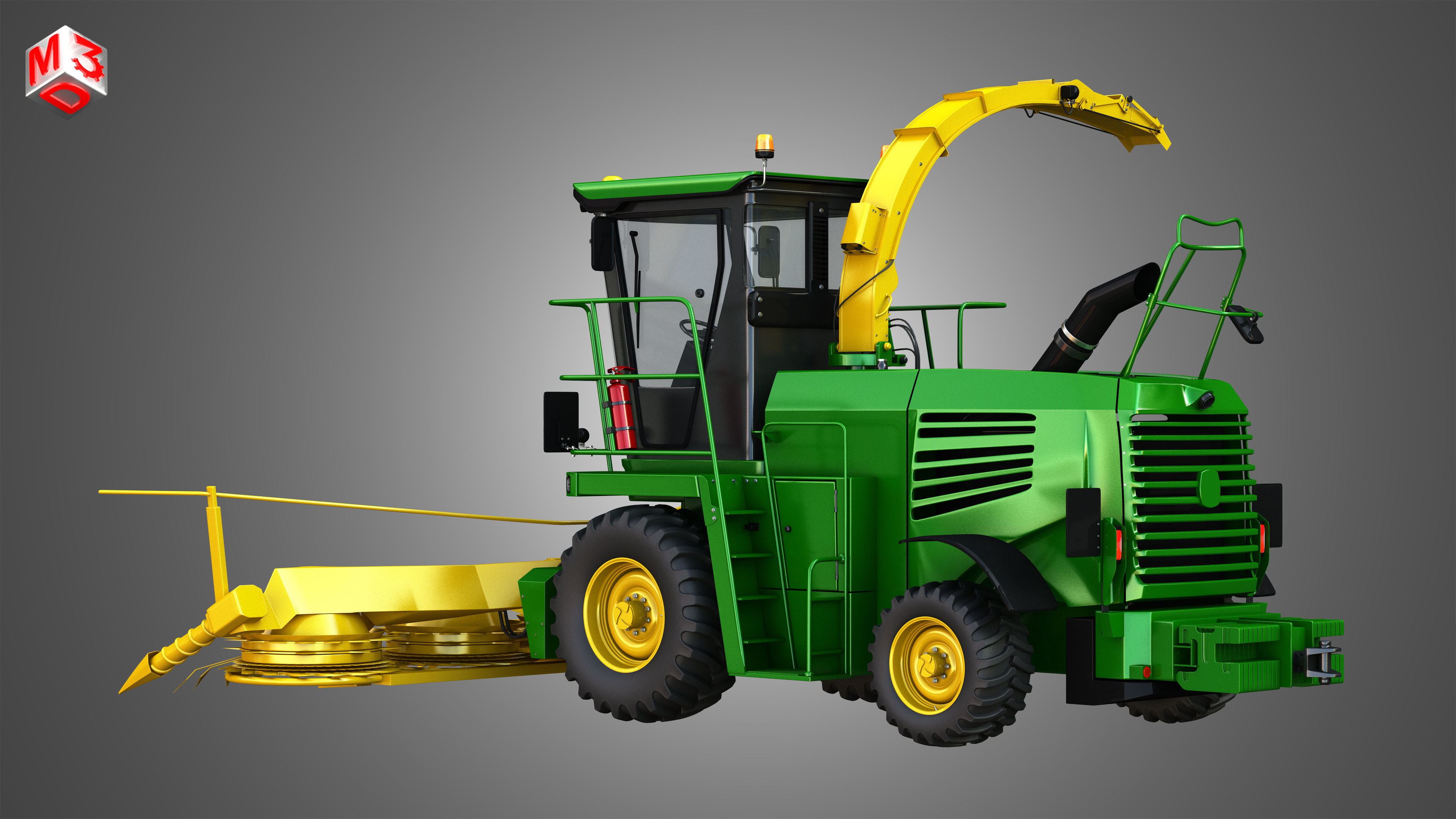 JD - 7300 Forage Harvester Combine 3D model_3