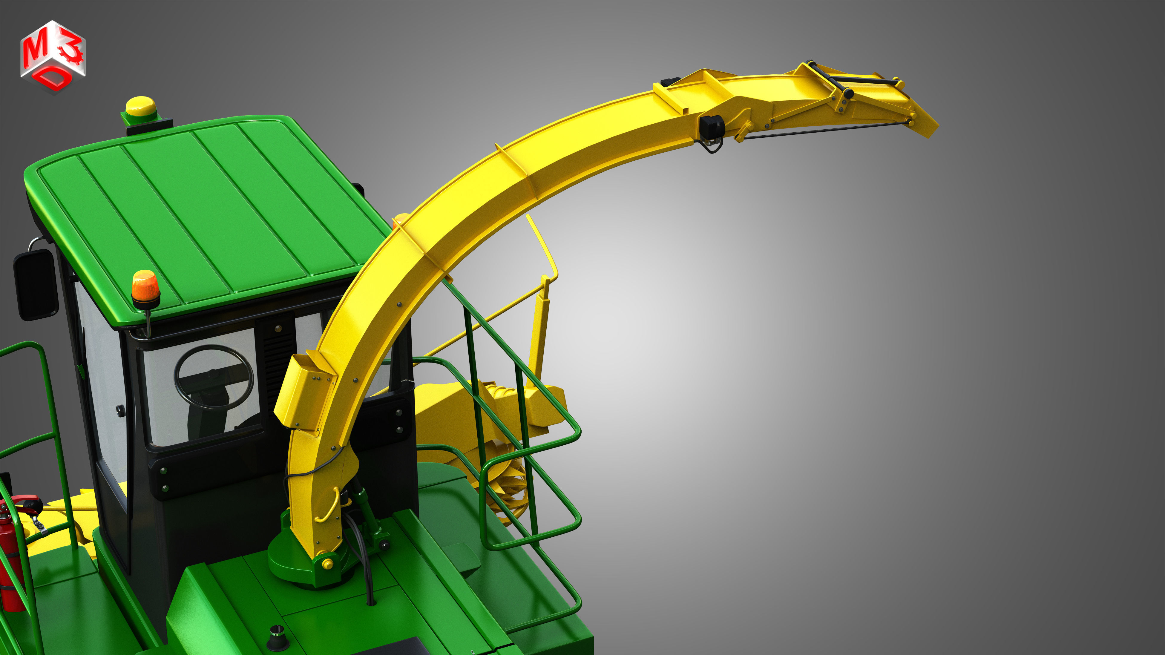 JD - 7300 Forage Harvester Combine 3D model_12