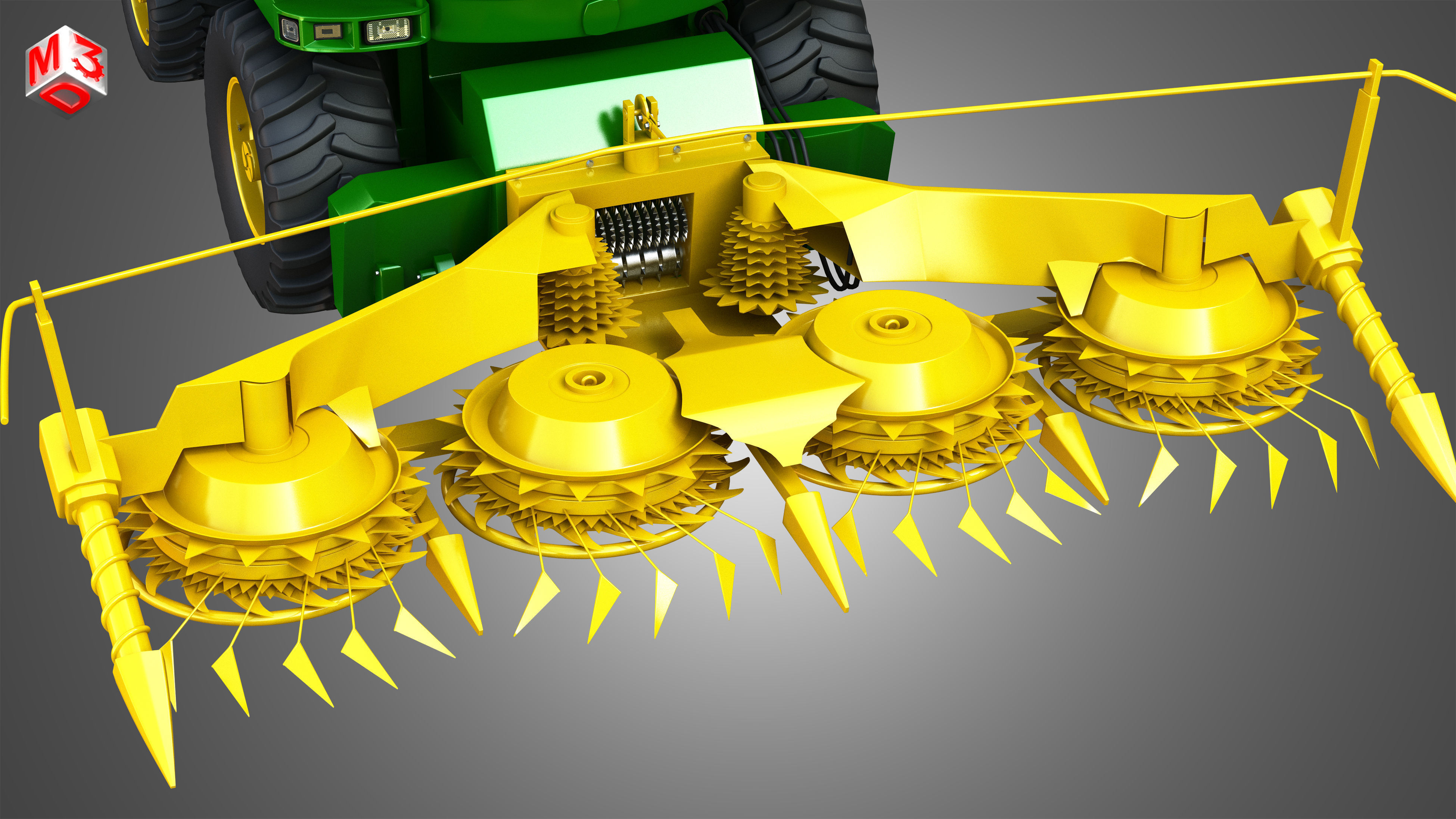 JD - 7300 Forage Harvester Combine 3D model_13