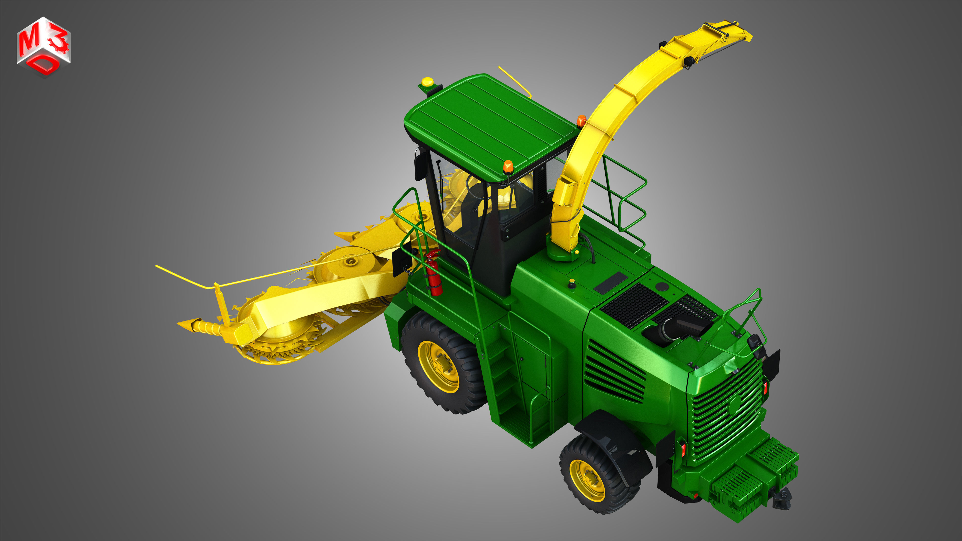 JD - 7300 Forage Harvester Combine 3D model_9