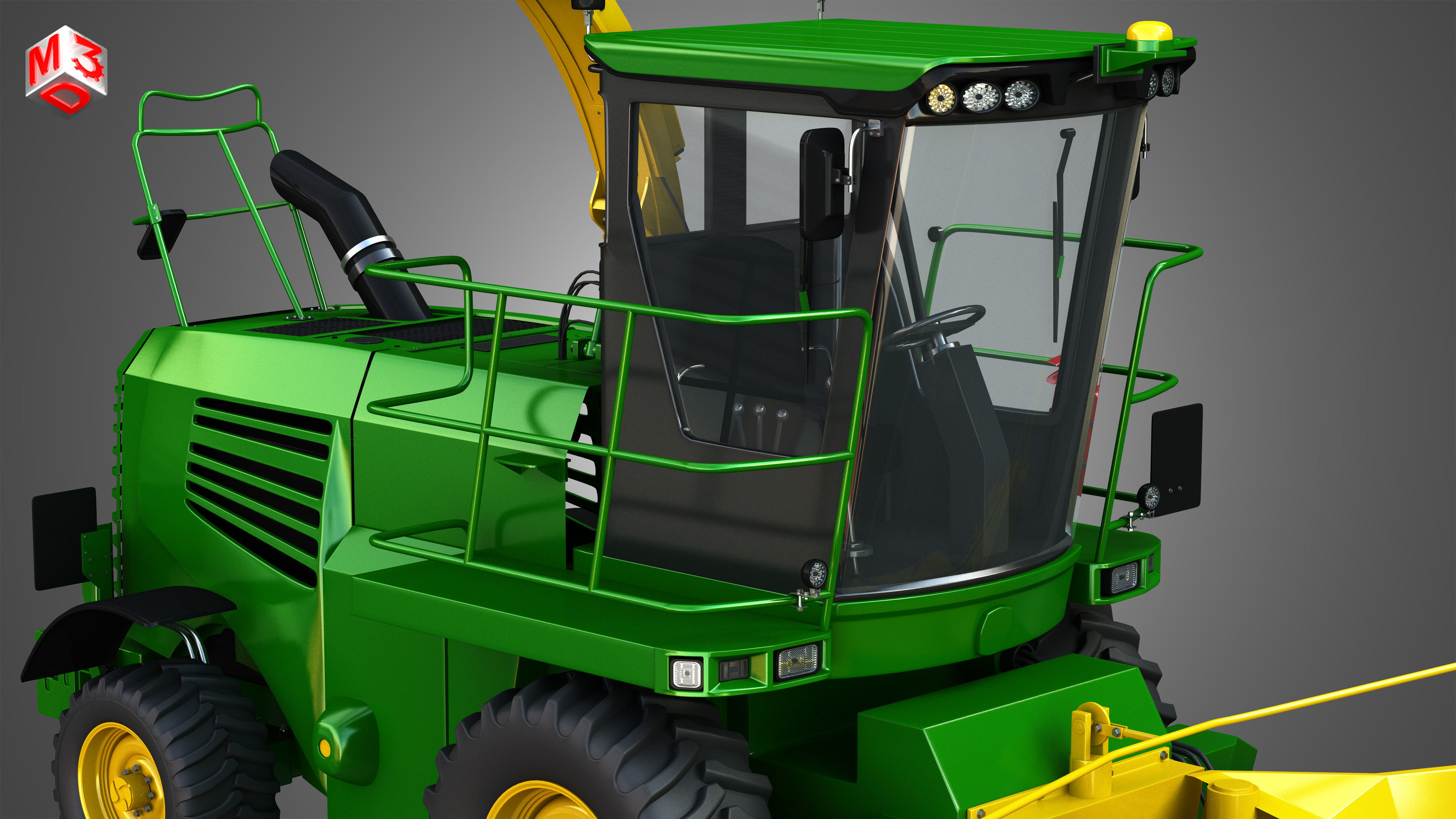 JD - 7300 Forage Harvester Combine 3D model_10