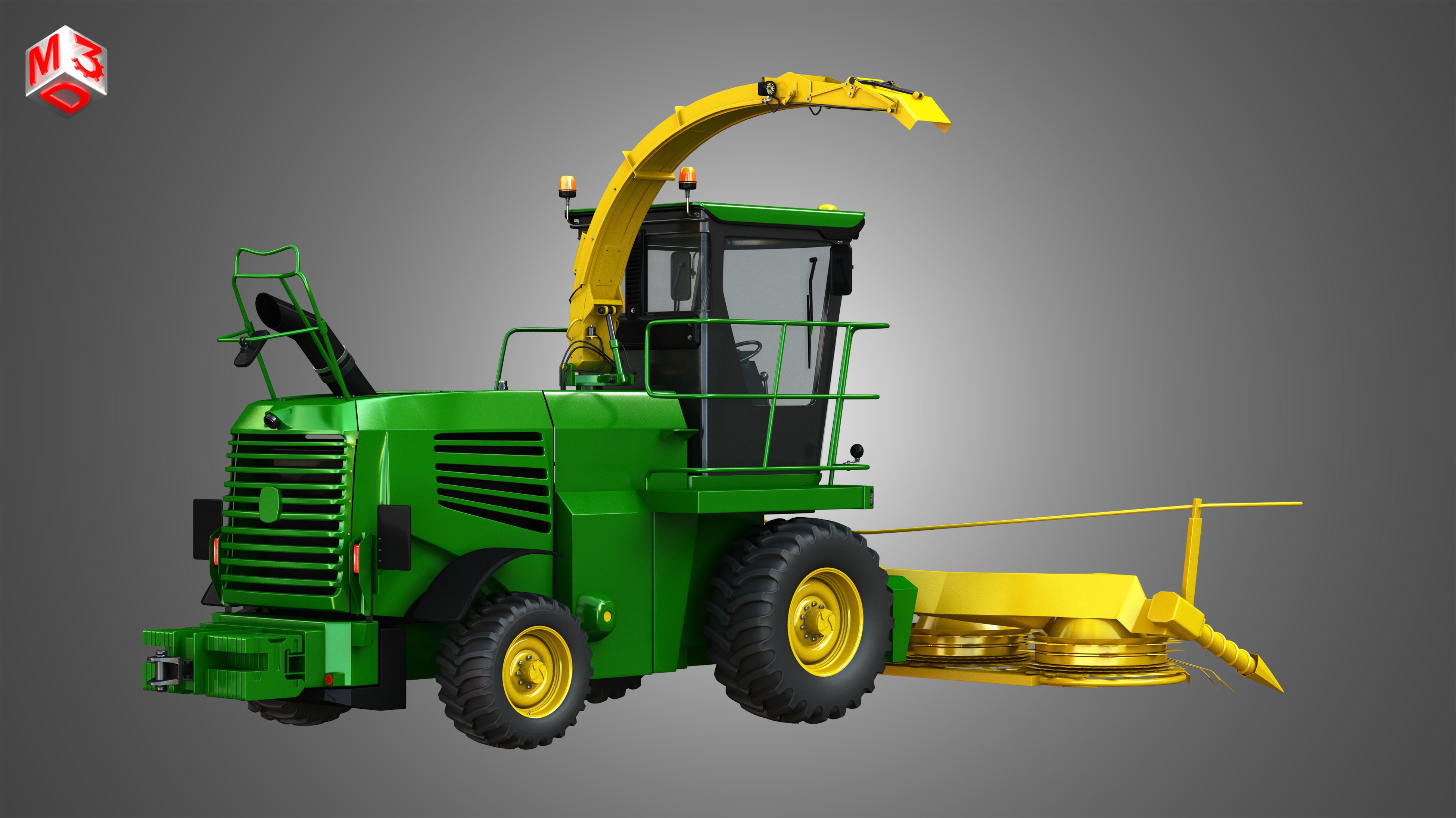 JD - 7300 Forage Harvester Combine 3D model_1