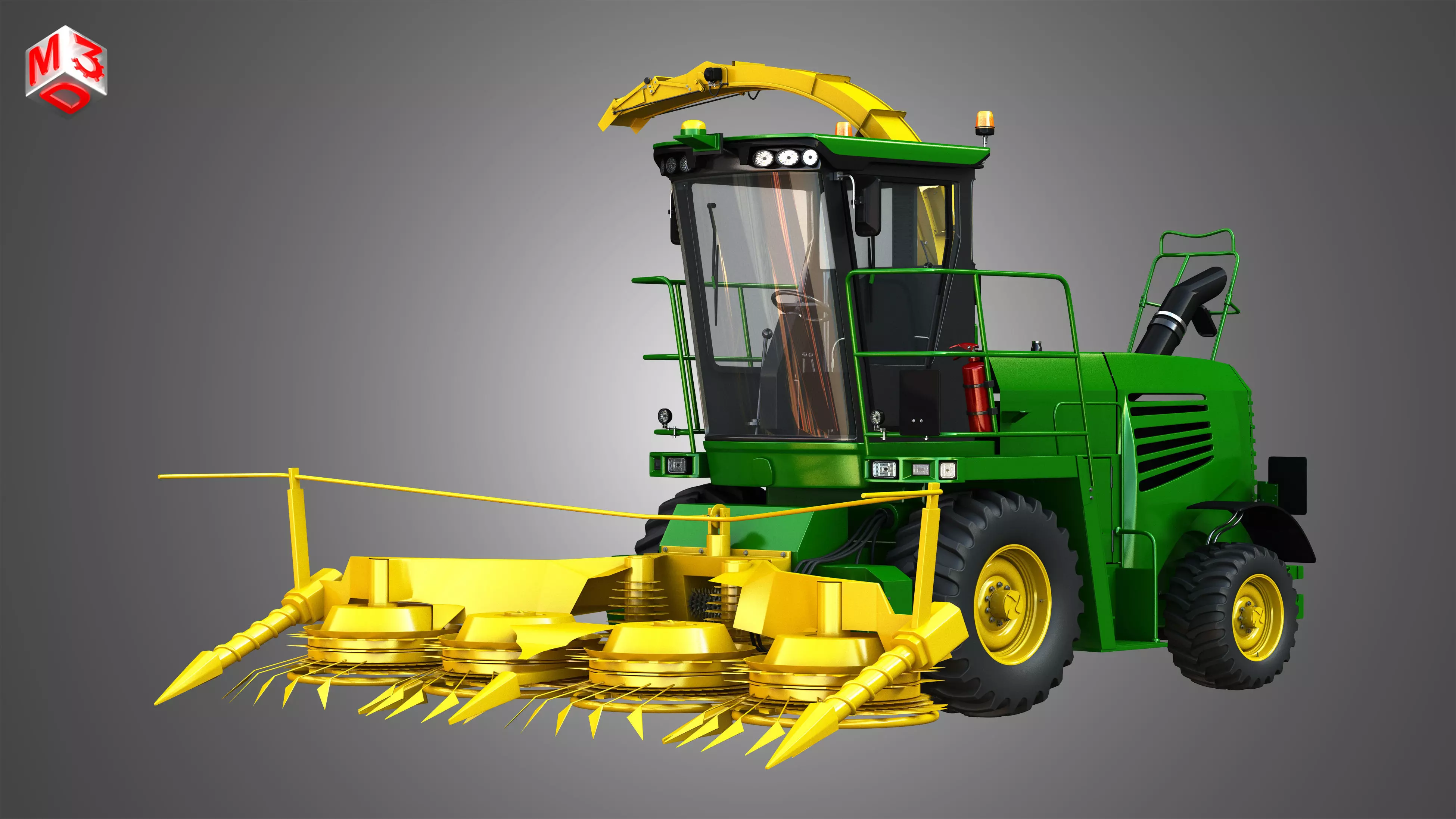 JD - 7300 Forage Harvester Combine 3D model_0