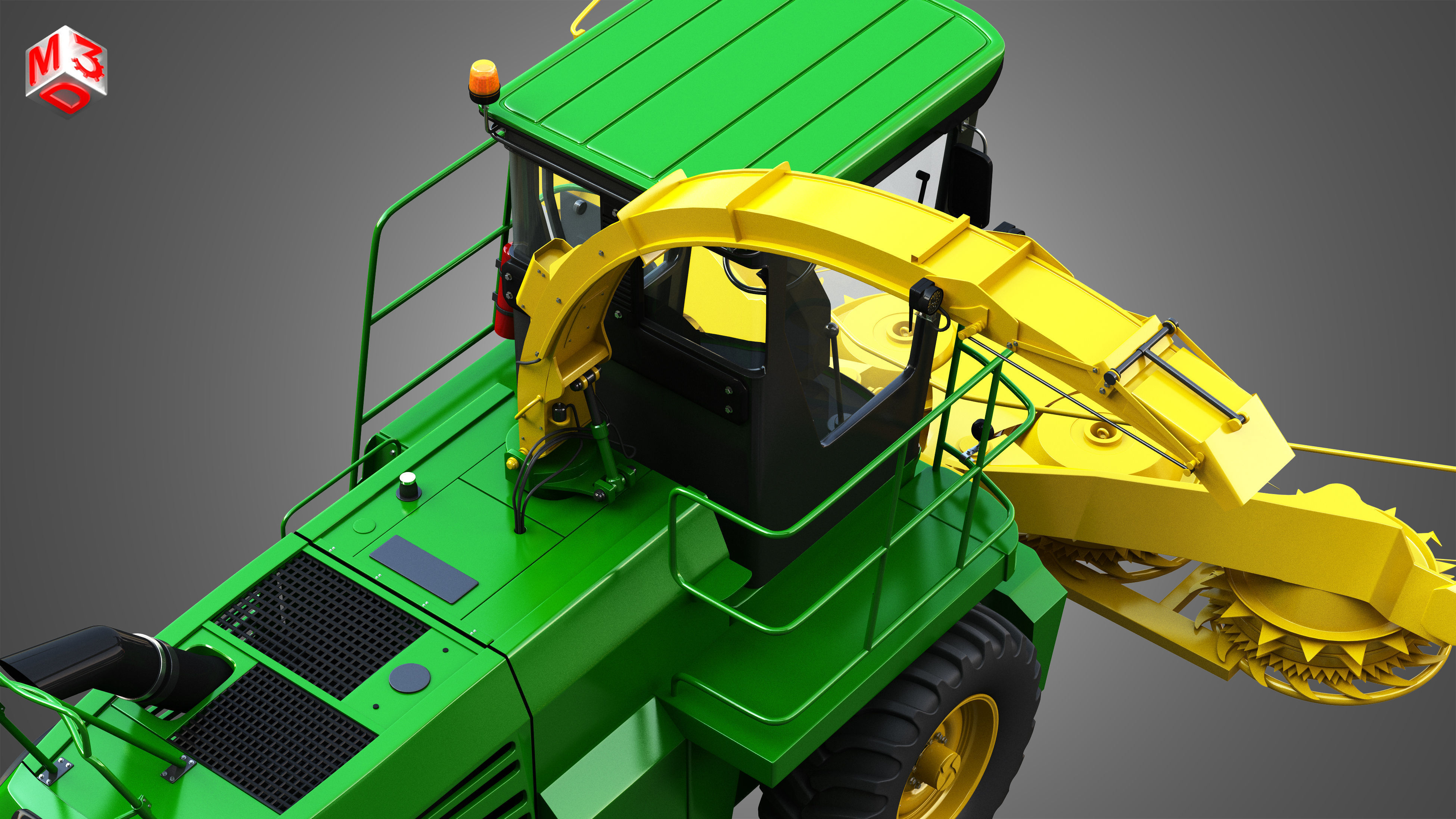 JD - 7300 Forage Harvester Combine 3D model_11
