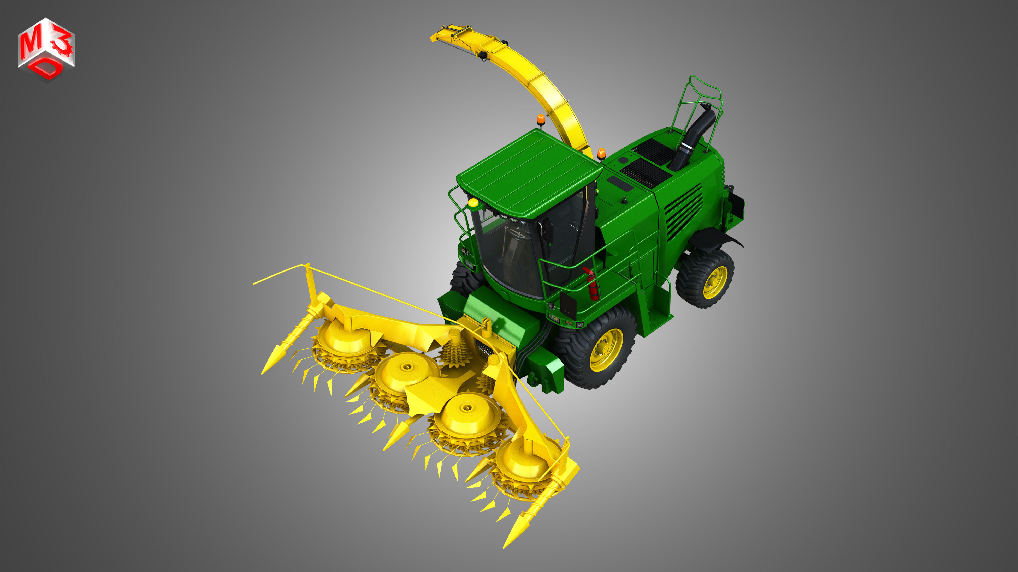 JD - 7300 Forage Harvester Combine 3D model_6