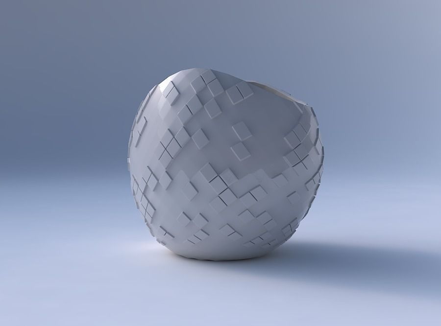 Bowl compressed 3 with scattered diagonal grid plates 3D print model_4