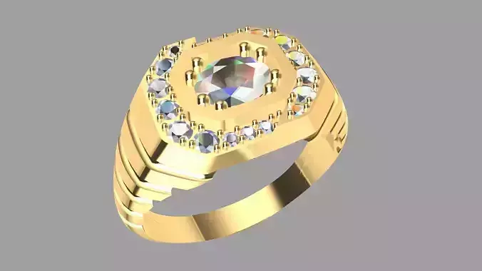 Gent Ring with extra diamond