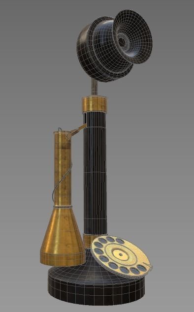 WW2 monophone Low-poly 3D model_7