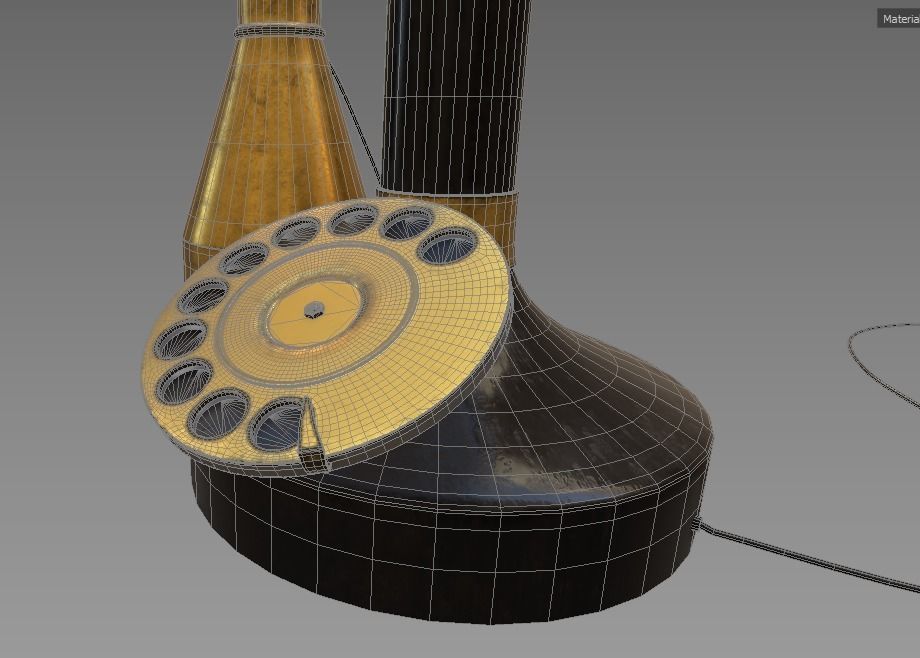 WW2 monophone Low-poly 3D model_8