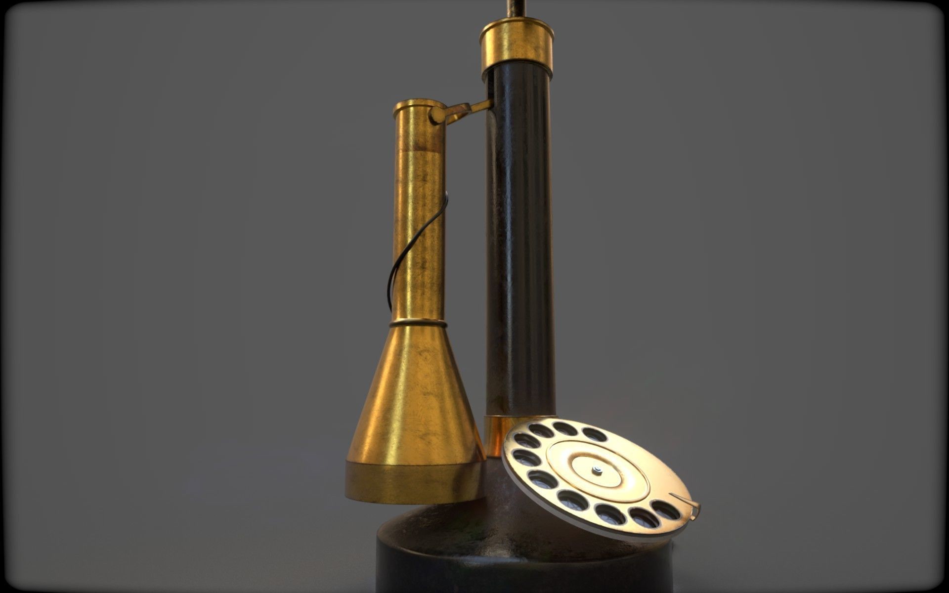 WW2 monophone Low-poly 3D model_6