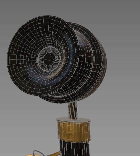 WW2 monophone Low-poly 3D model_9