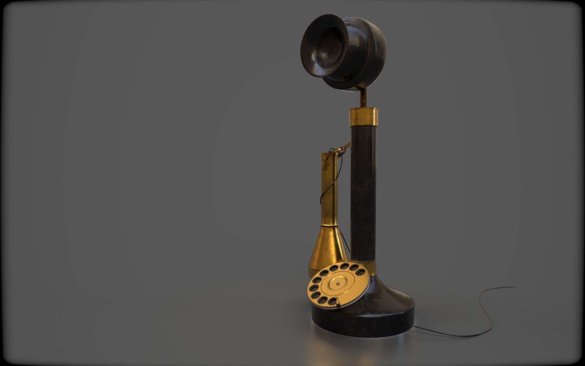 WW2 monophone Low-poly 3D model_2