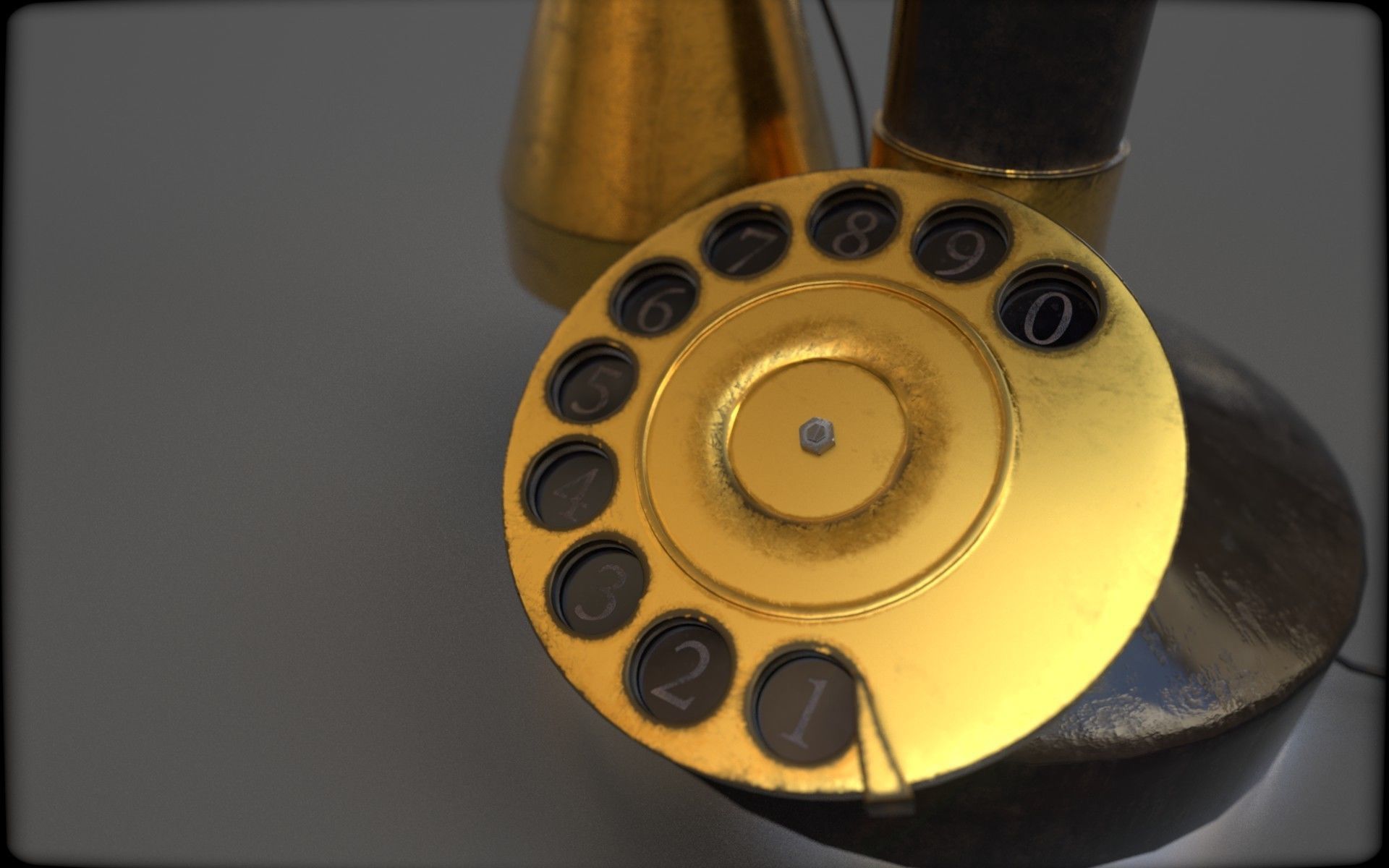 WW2 monophone Low-poly 3D model_3