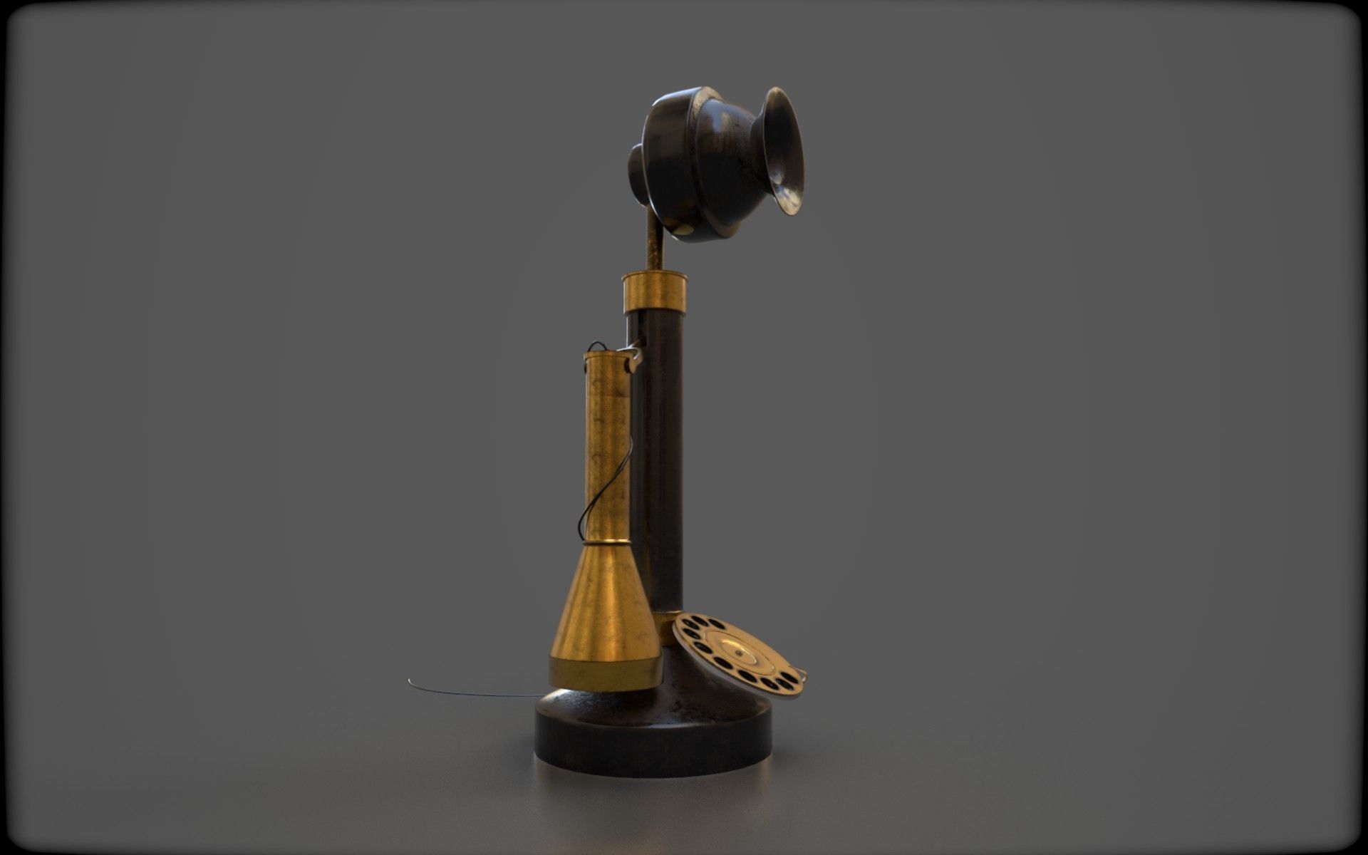 WW2 monophone Low-poly 3D model_4