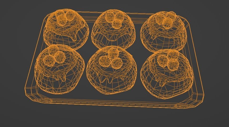 Low High Poly of 6 stylized Desserts for your renders and games Low-poly 3D model_12