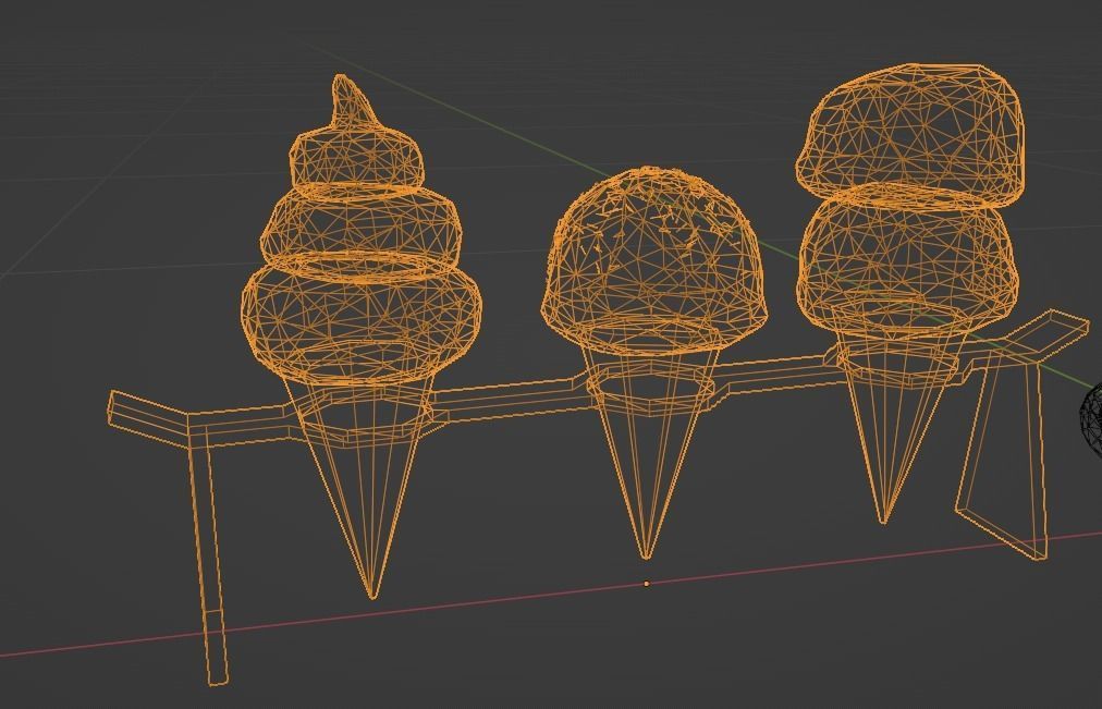 Low High Poly of 6 stylized Desserts for your renders and games Low-poly 3D model_9
