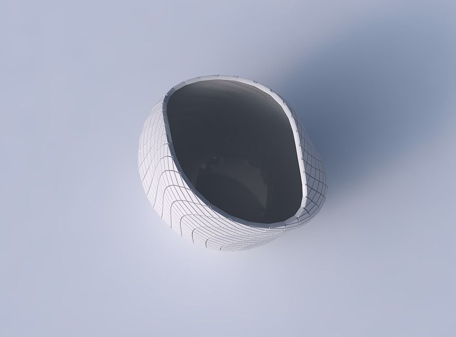 Bowl compressed and twisted with diagonal grid plates 3D print model_2