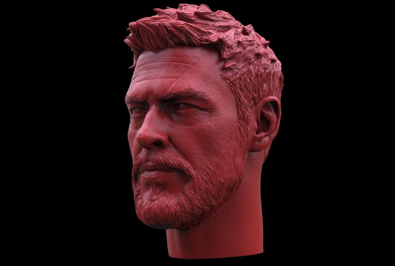 Thor- Chris Hemsworth Head 3D print model_3