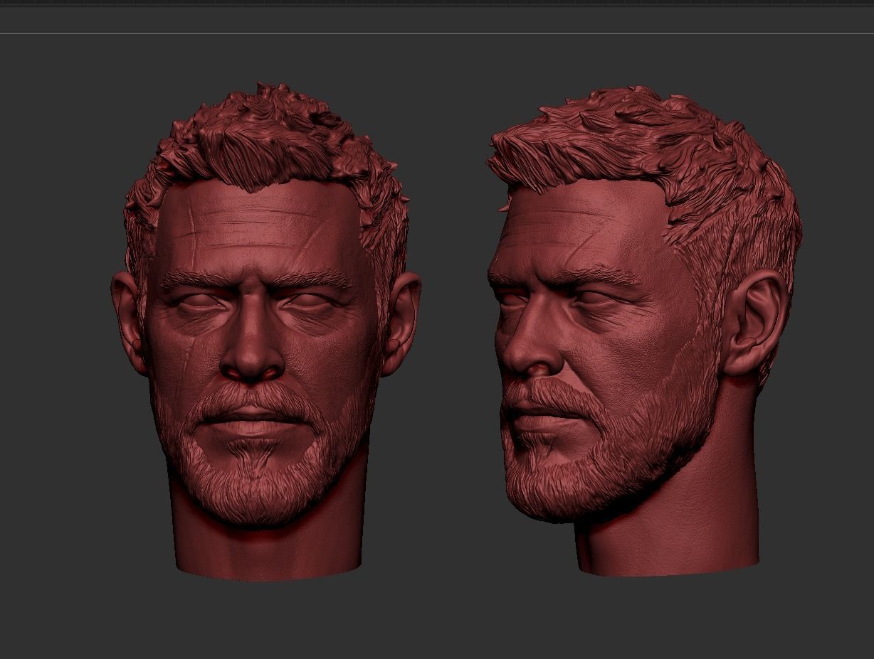 Thor- Chris Hemsworth Head 3D print model_5