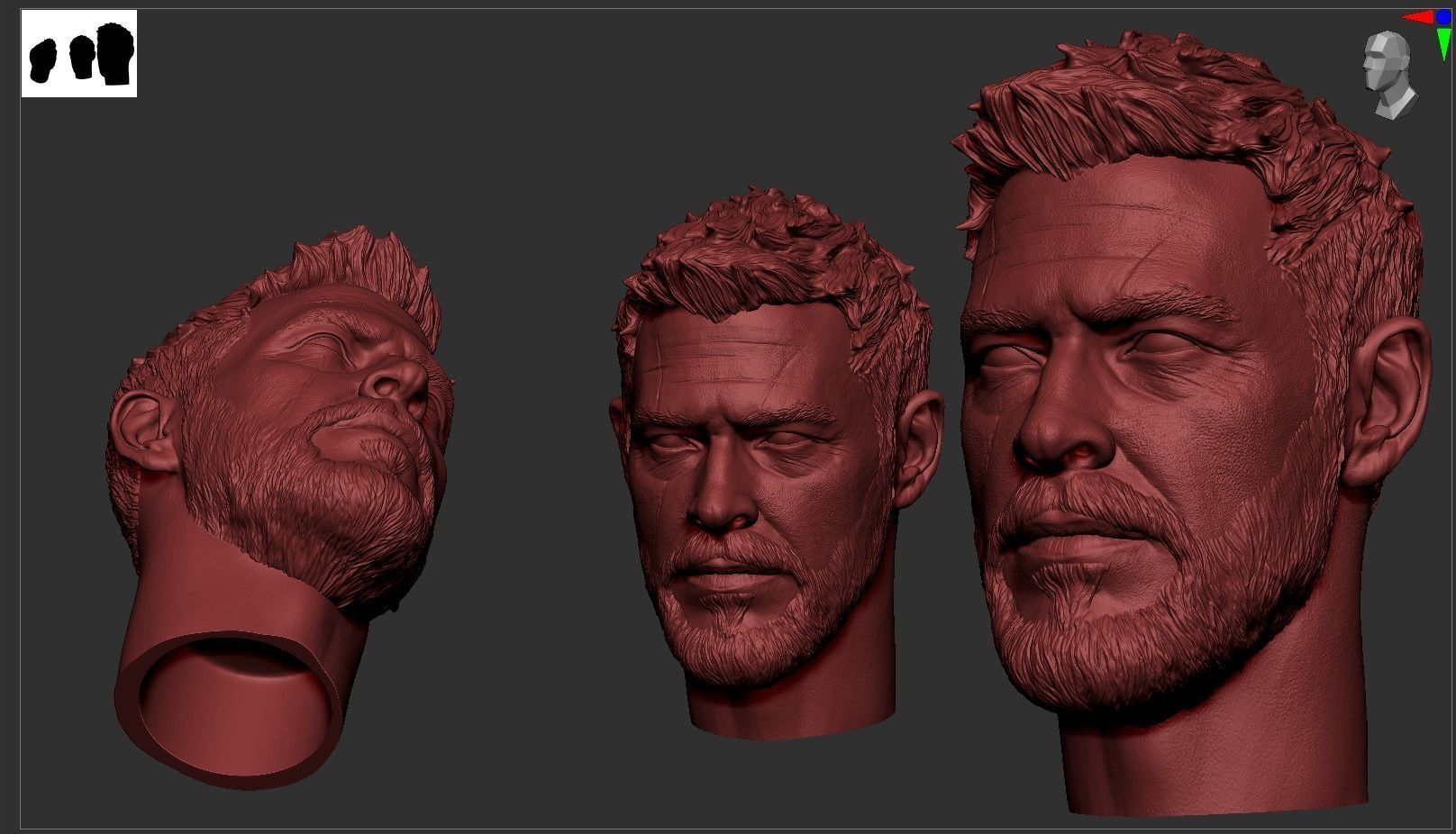 Thor- Chris Hemsworth Head 3D print model_9