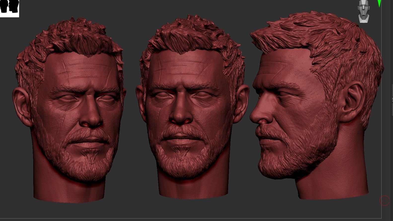 Thor- Chris Hemsworth Head 3D print model_4