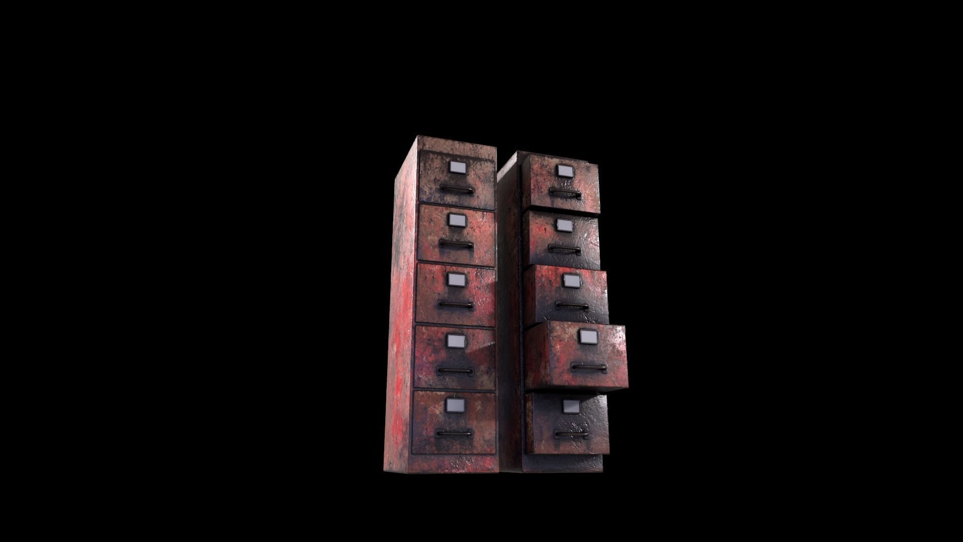 Cabinet V1 - 008 Low-poly 3D model_1