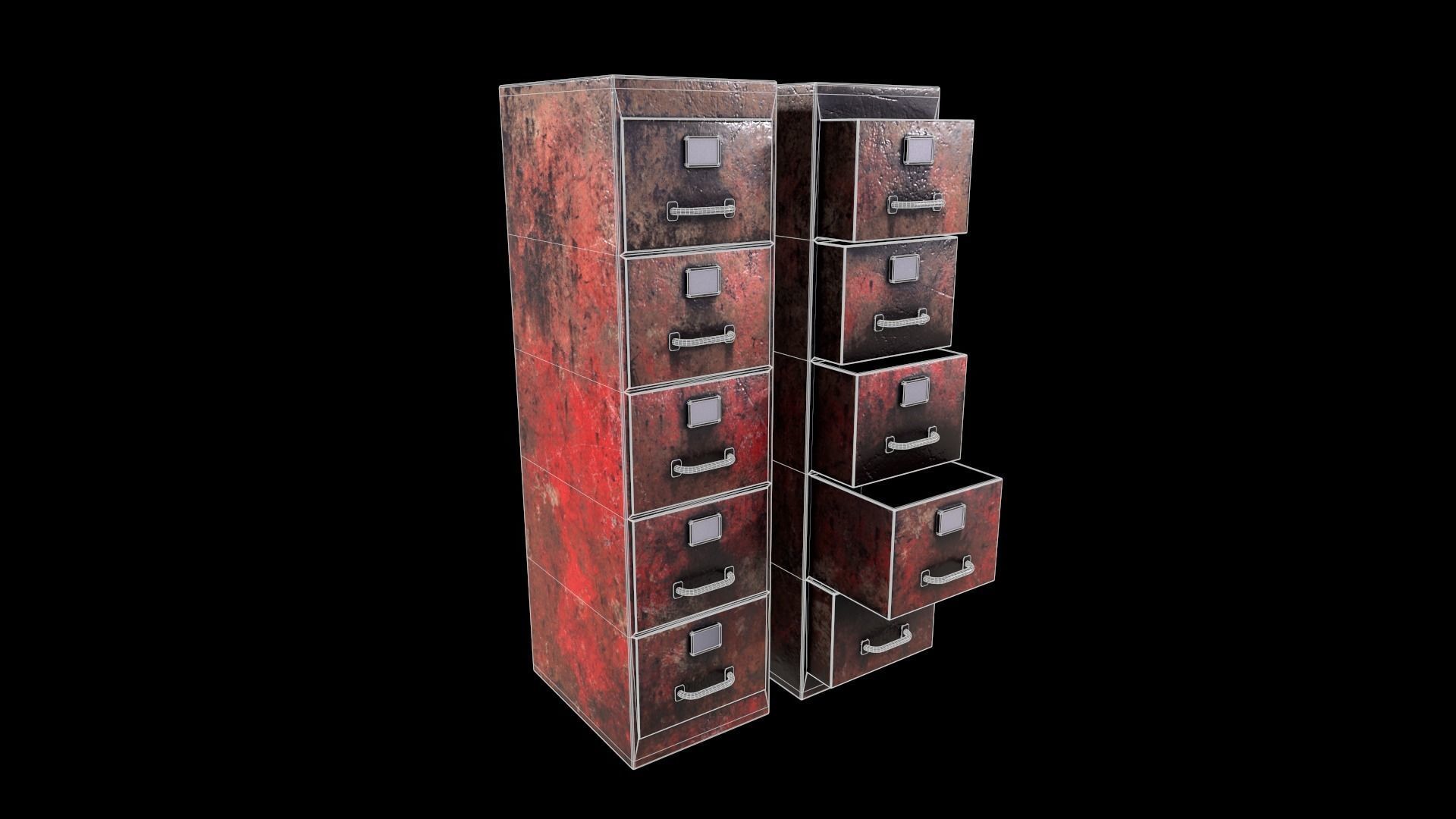 Cabinet V1 - 008 Low-poly 3D model_12
