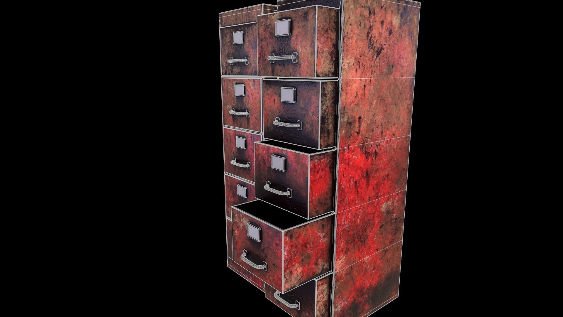 Cabinet V1 - 008 Low-poly 3D model_17