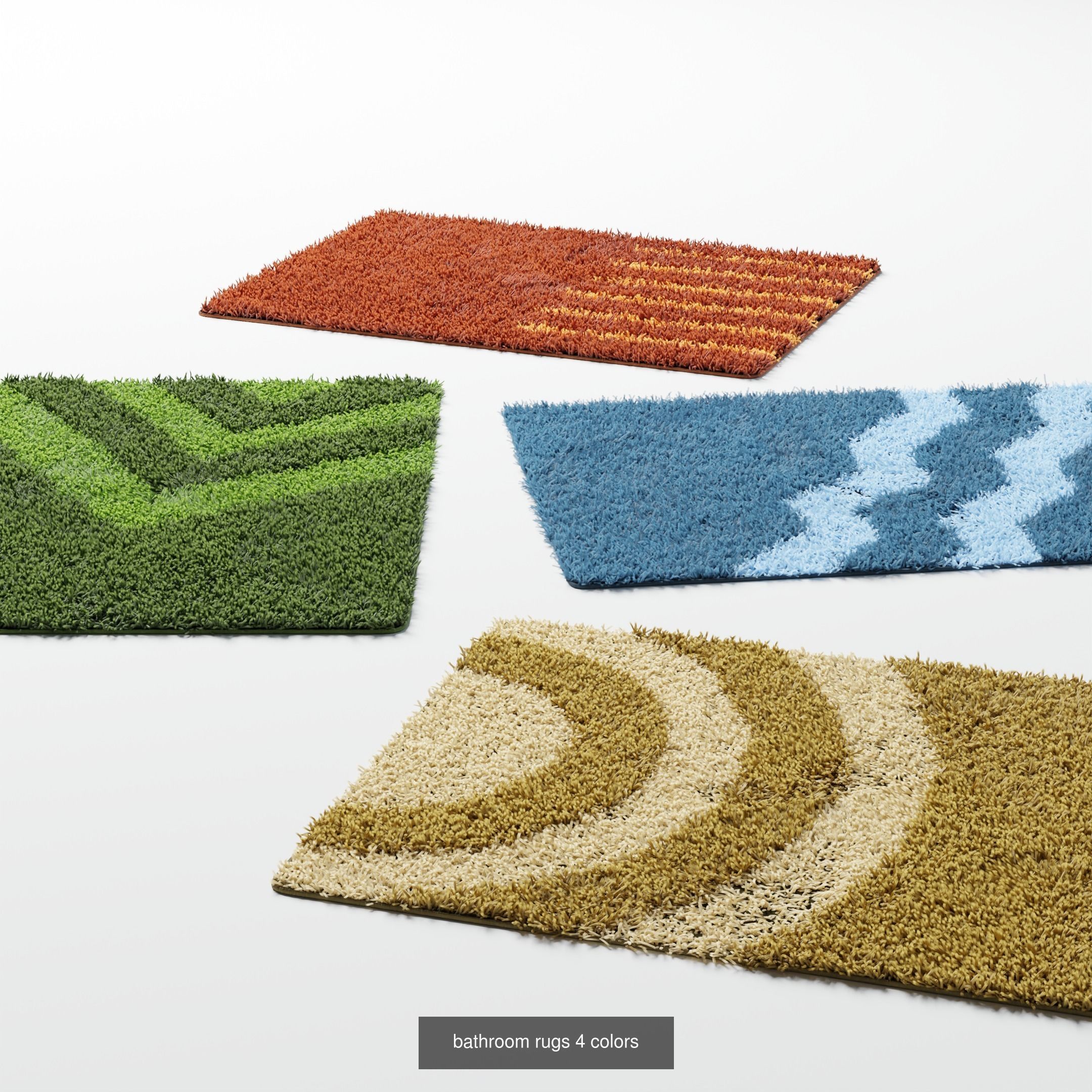 Rugs and Carpets in Various Colors Bundle 3D Model Collection_2