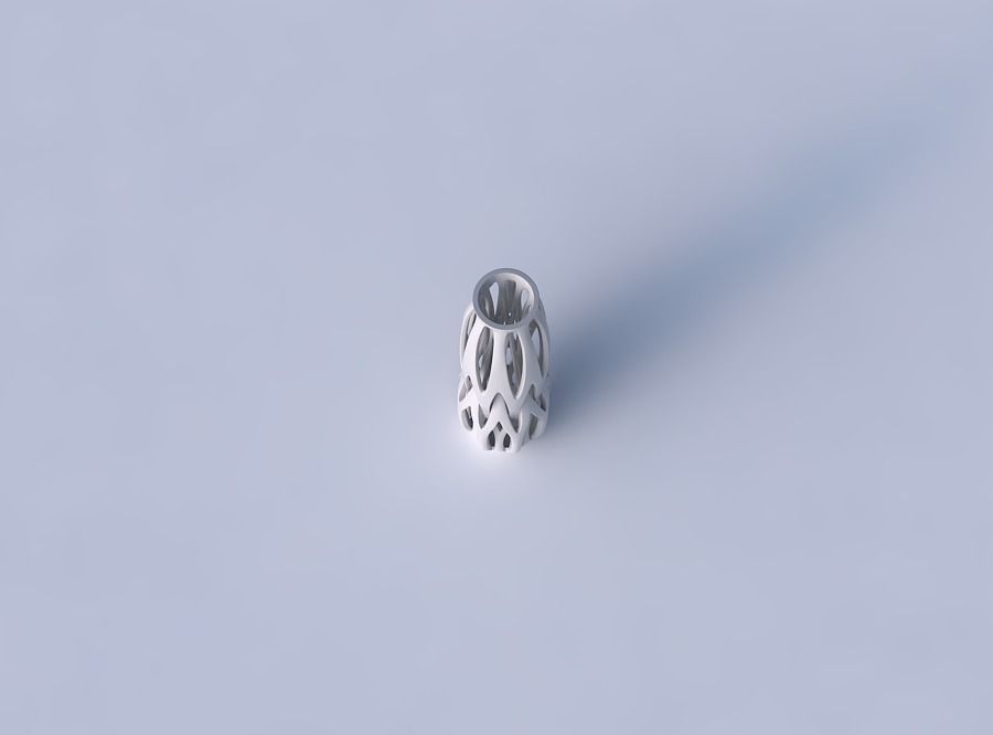 Vase curved slim 2 with intertwining lines tapered 3D print model_2