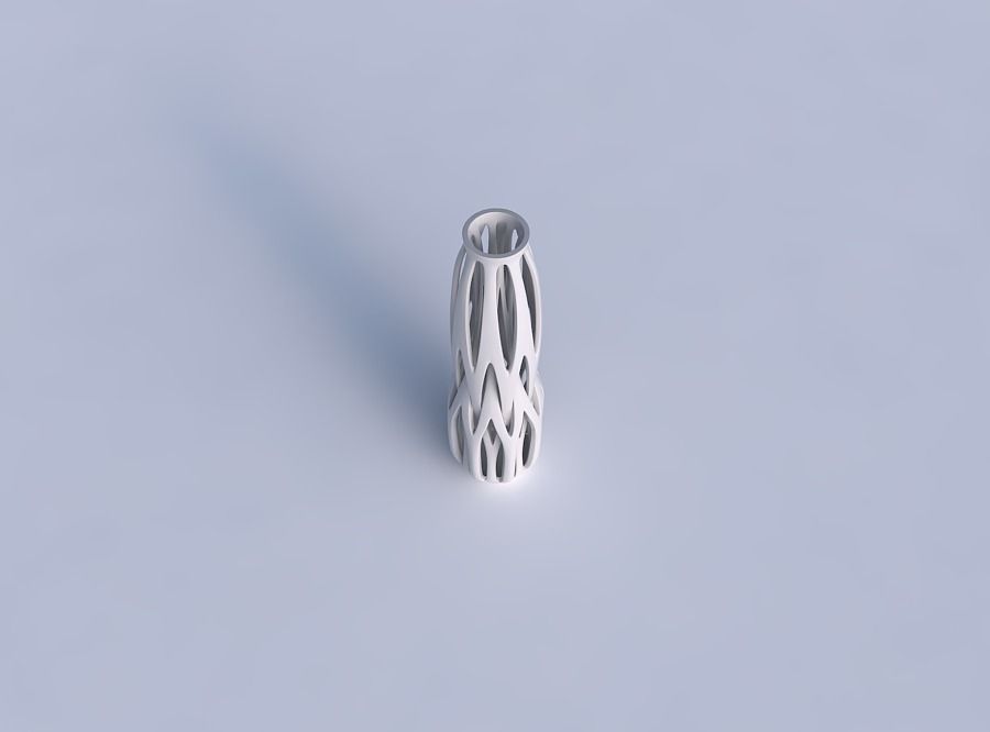 Vase curved slim 2 with intertwining lines tapered 3D print model_1