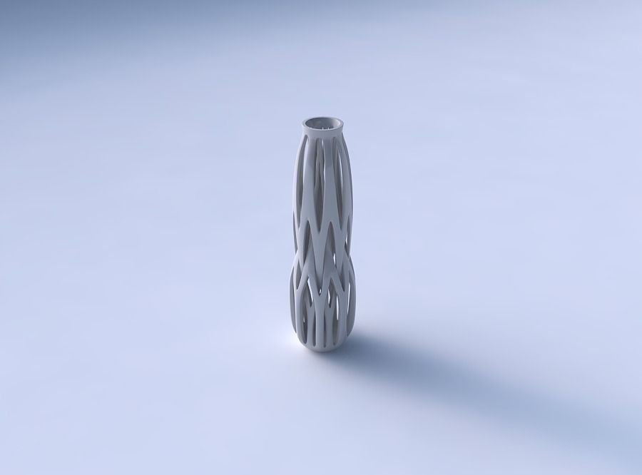 Vase curved slim 2 with intertwining lines tapered 3D print model_3
