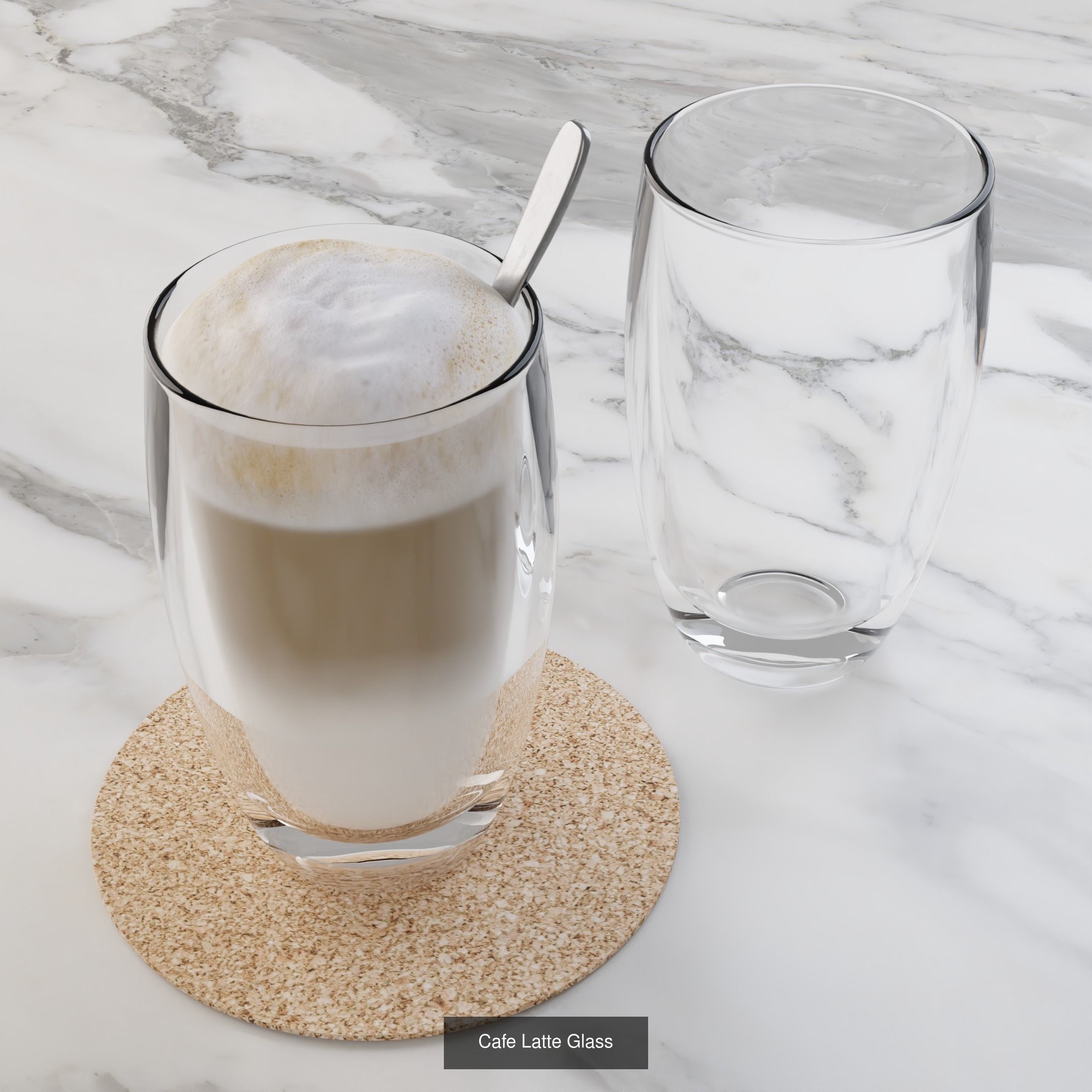 Morning Cafe Latte Cappuccino Bundle 3D Model Collection_2
