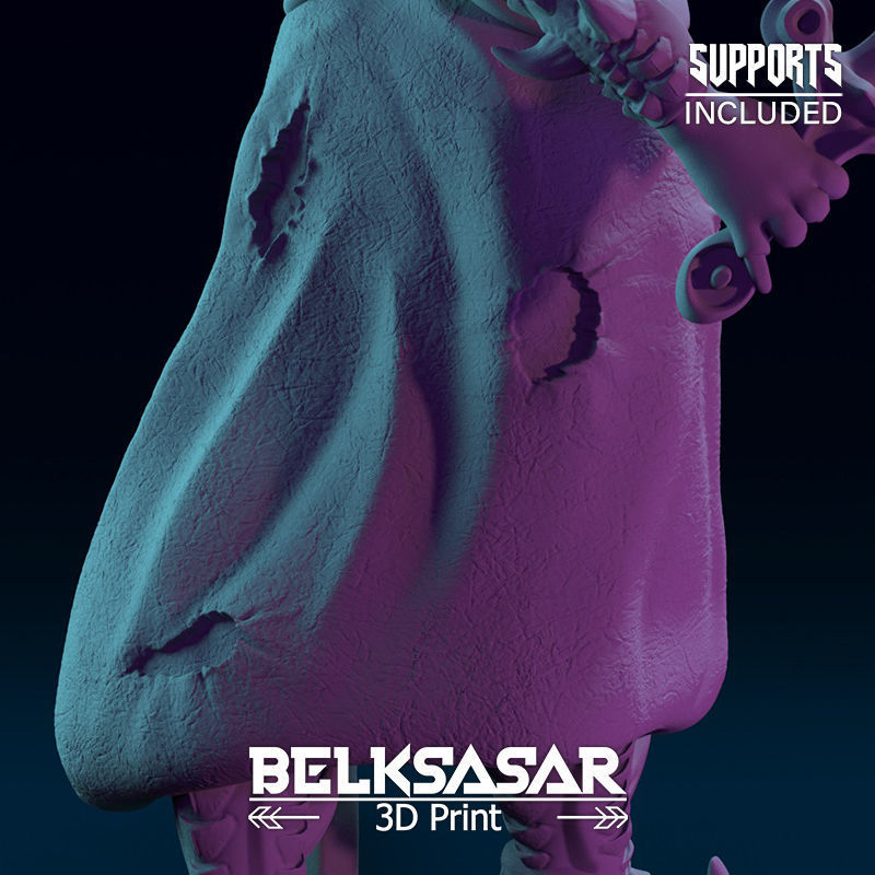 Girl Monster Hunter Normal and Topless 3D print model_17