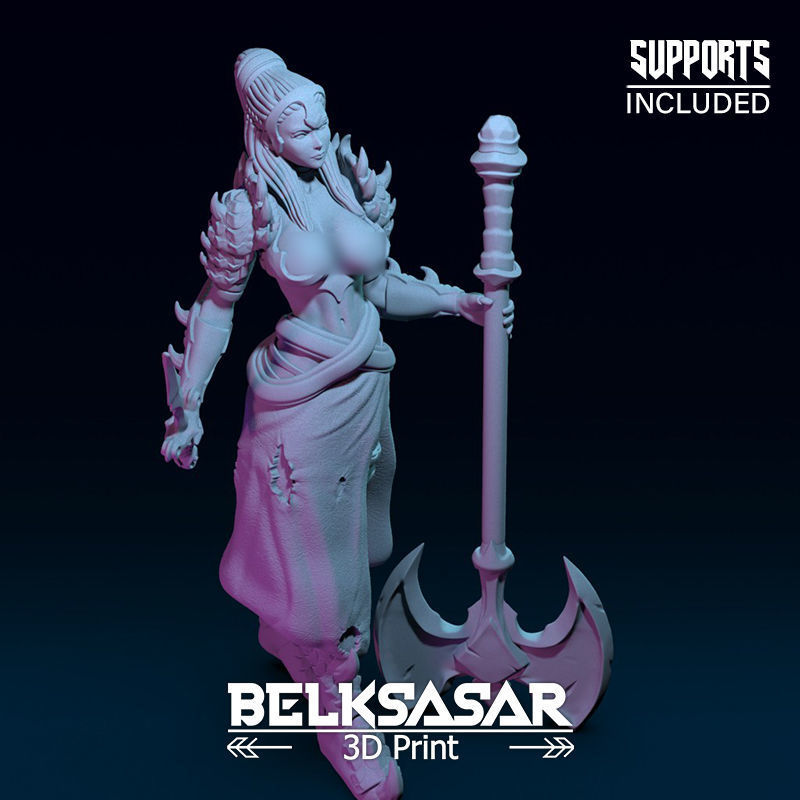 Girl Monster Hunter Normal and Topless 3D print model_20