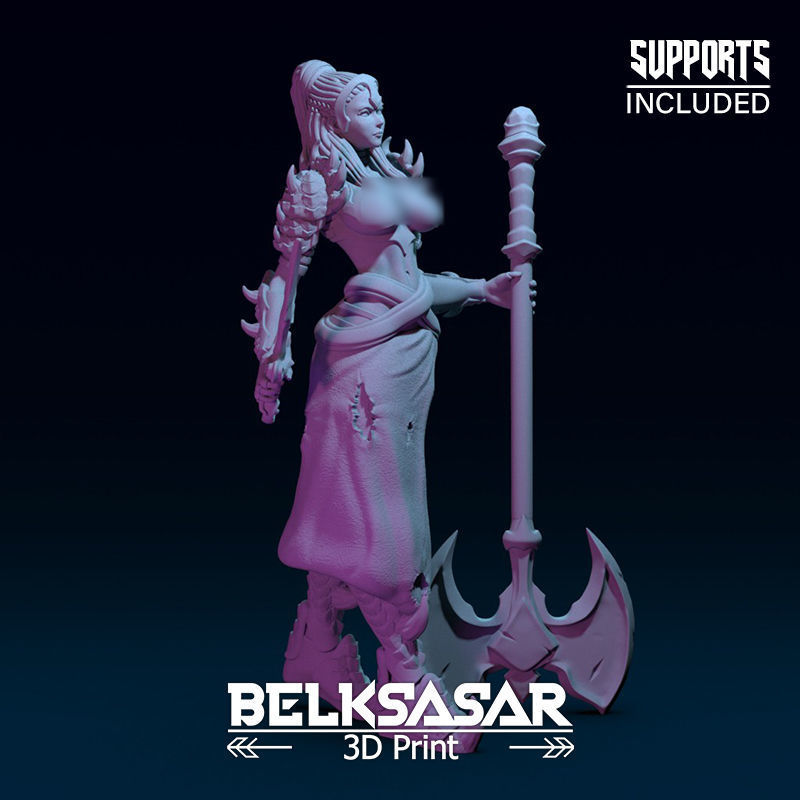 Girl Monster Hunter Normal and Topless 3D print model_9