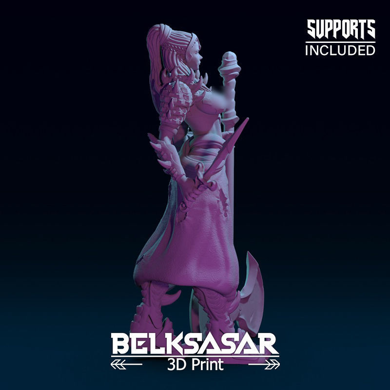 Girl Monster Hunter Normal and Topless 3D print model_8