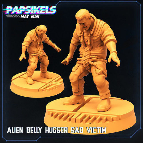 ALIEN BELLY HUGGER SAD VICTIM 3D print model